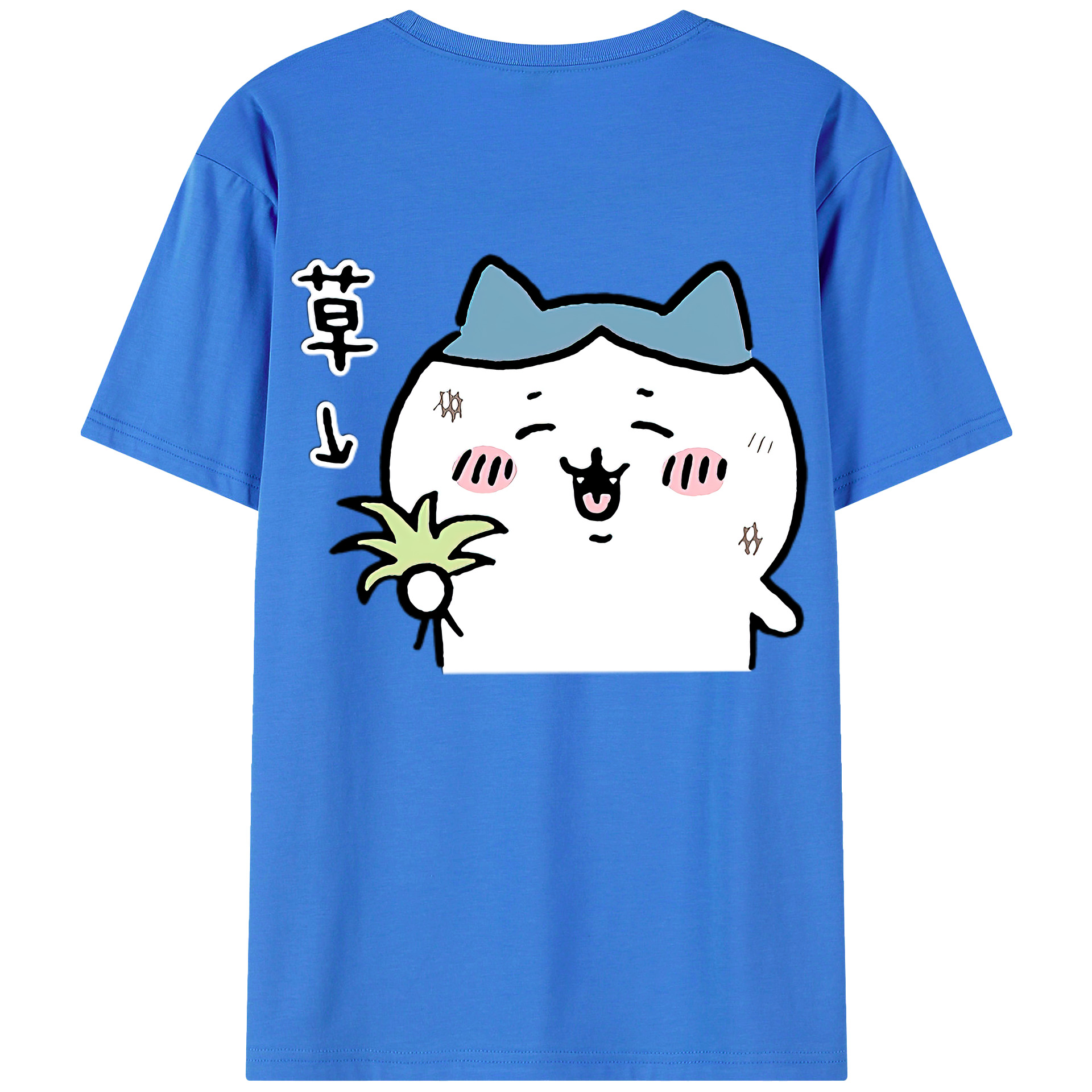 （画像用） ちいかわ ハチワレ Chii-kawa hachiware 綿100％半袖Tシャツ（背面プリント）