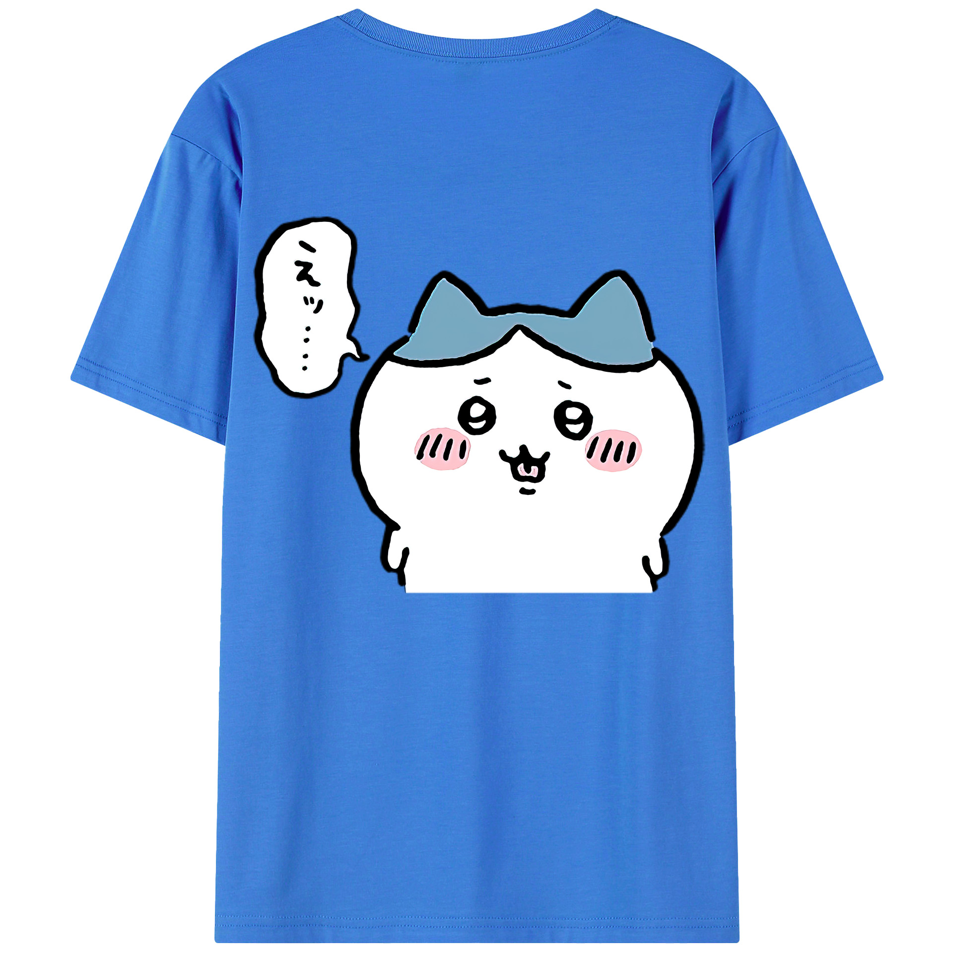 （画像用） ちいかわ ハチワレ Chii-kawa hachiware 綿100％半袖Tシャツ（背面プリント）