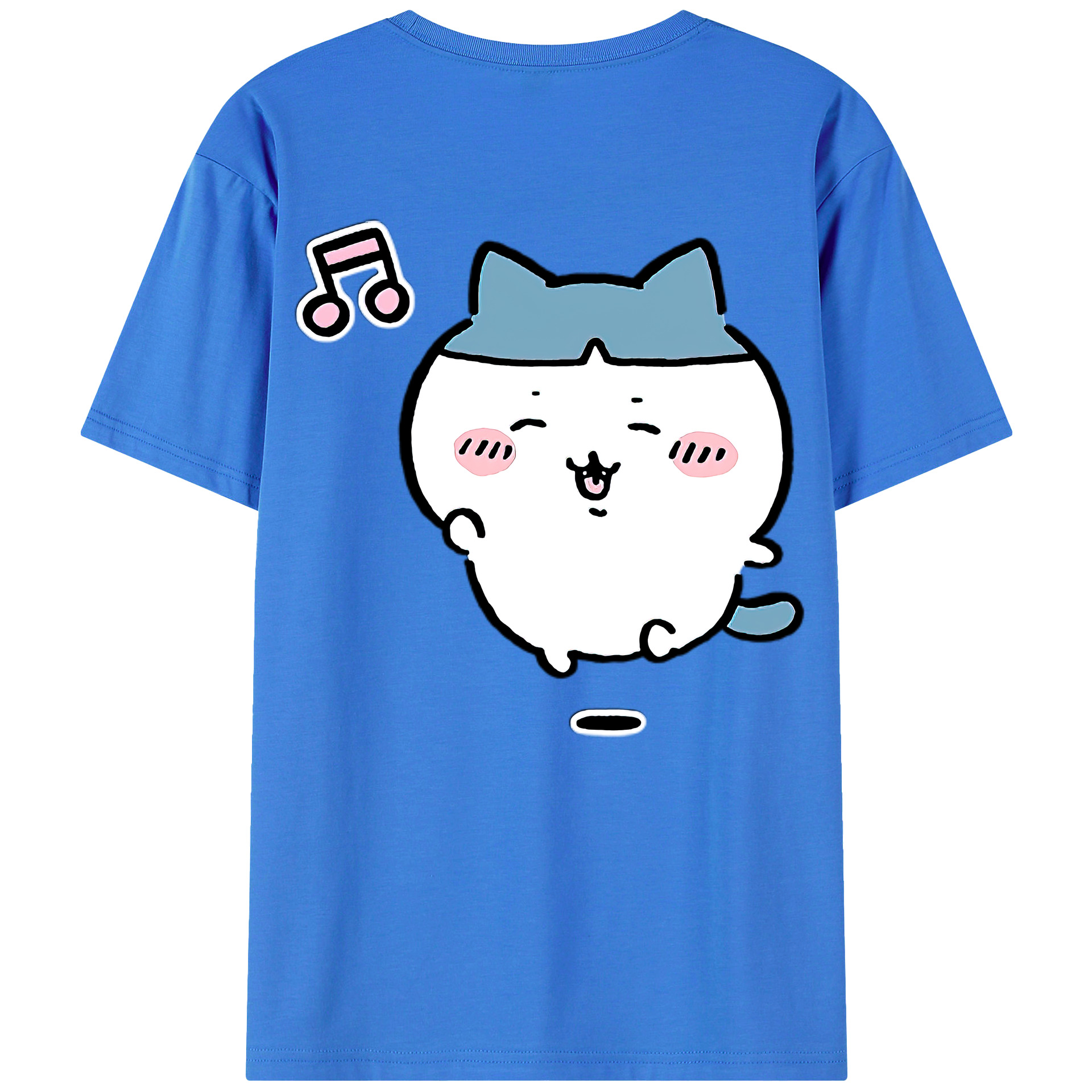 （画像用） ちいかわ ハチワレ Chii-kawa hachiware 綿100％半袖Tシャツ（背面プリント）