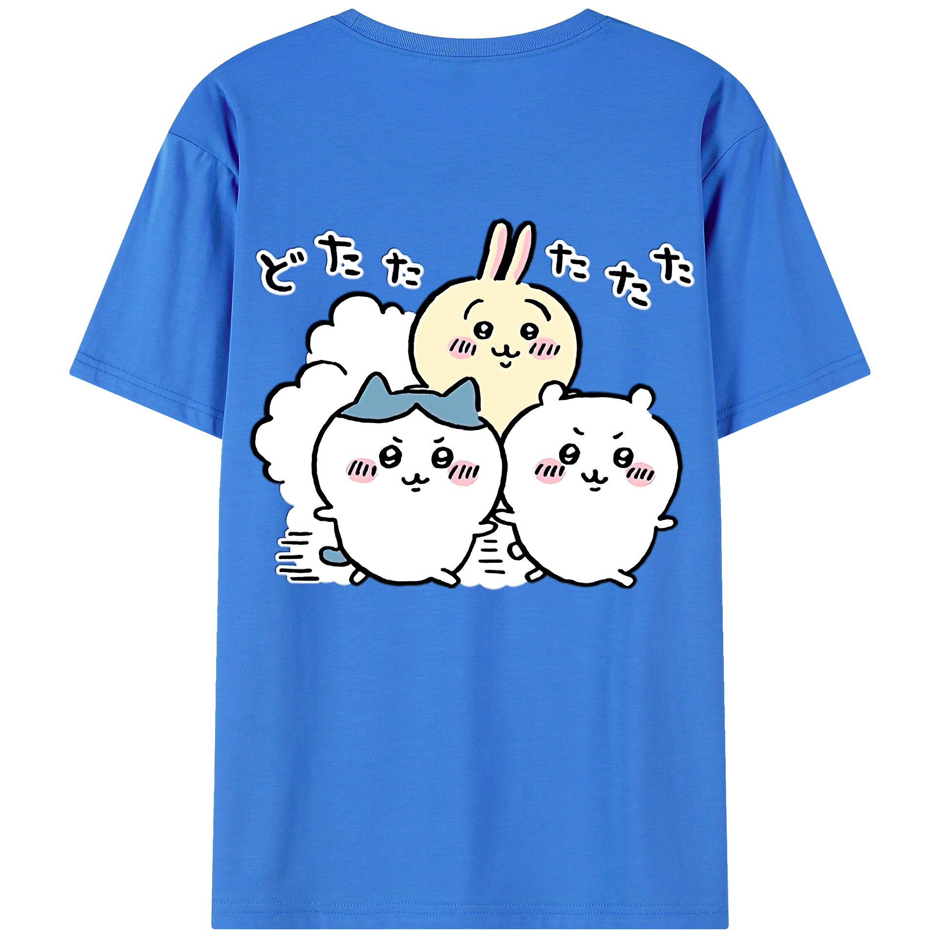 （画像用） ちいかわ ハチワレ Chii-kawa hachiware 綿100％半袖Tシャツ（背面プリント）