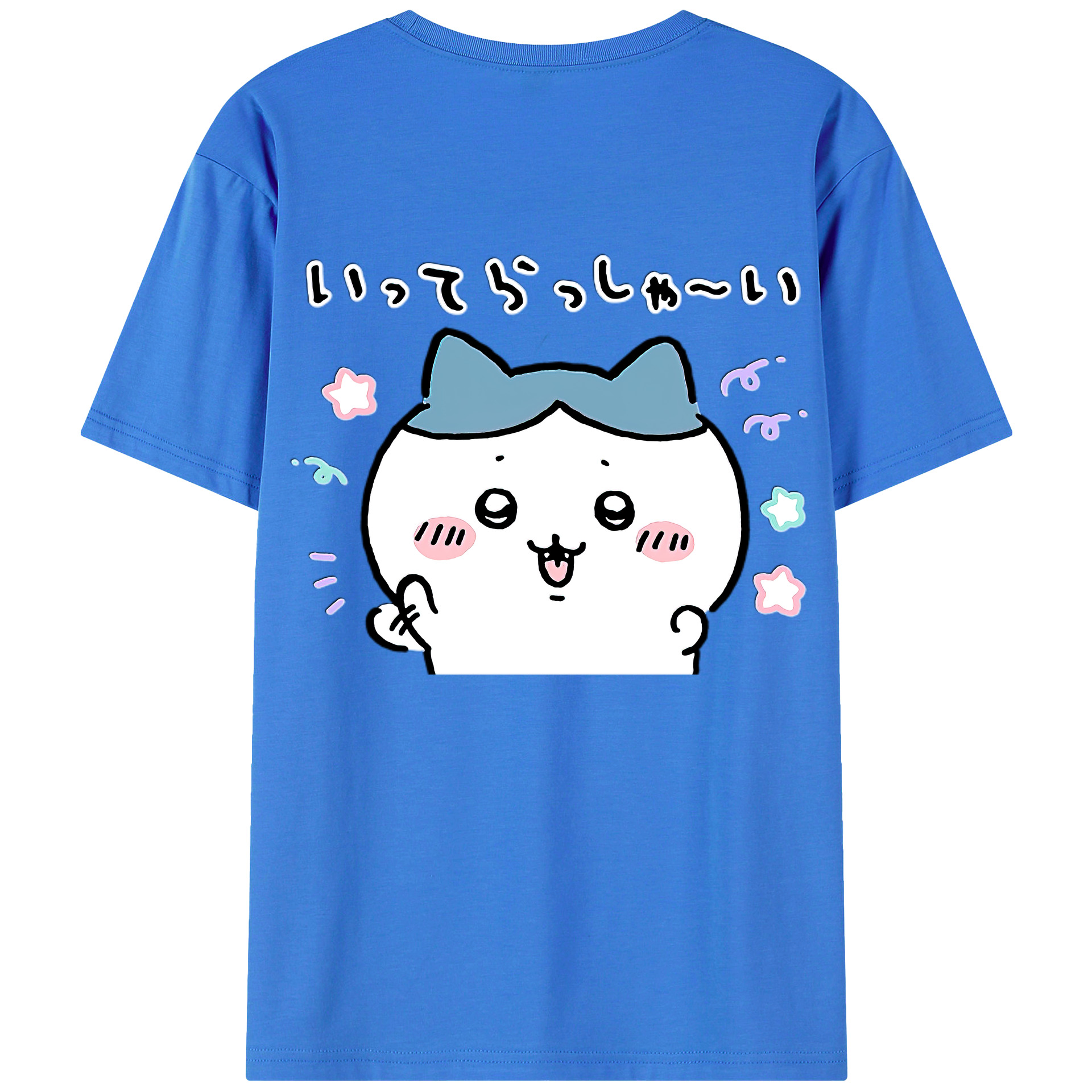 （画像用） ちいかわ ハチワレ Chii-kawa hachiware 綿100％半袖Tシャツ（背面プリント）