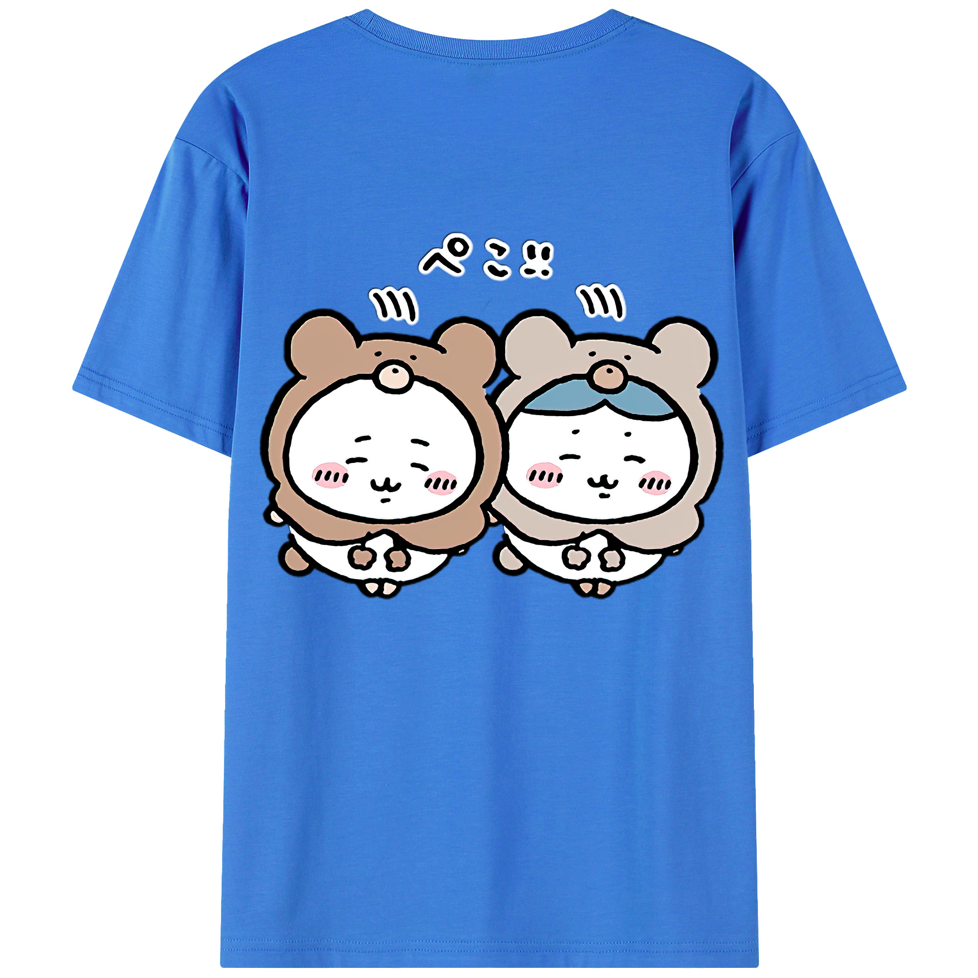 （画像用） ちいかわ ハチワレ Chii-kawa hachiware 綿100％半袖Tシャツ（背面プリント）
