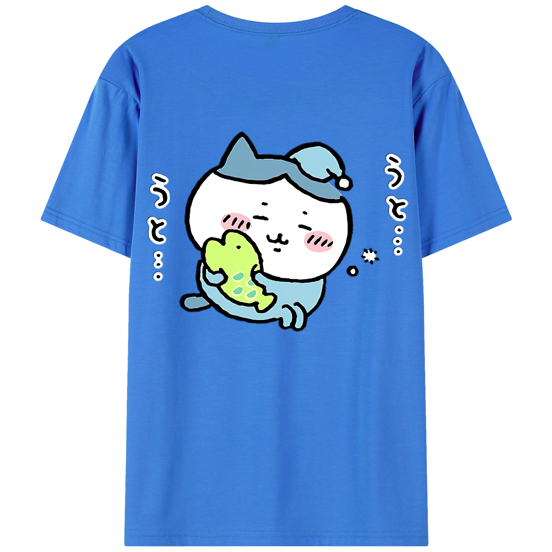 （画像用） ちいかわ ハチワレ Chii-kawa hachiware 綿100％半袖Tシャツ（背面プリント）