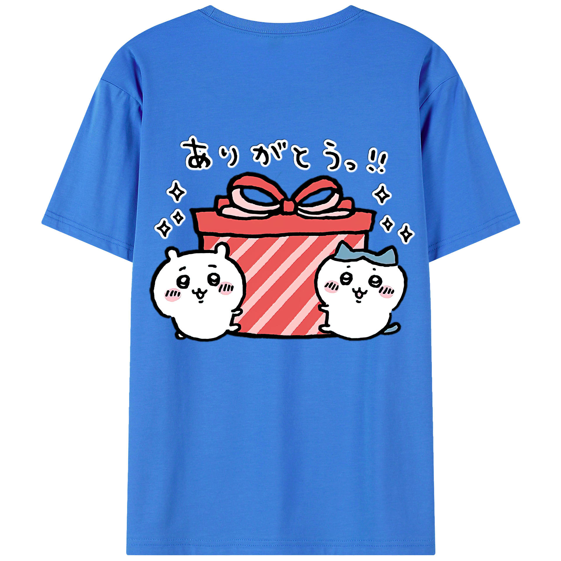 （画像用） ちいかわ ハチワレ Chii-kawa hachiware 綿100％半袖Tシャツ（背面プリント）