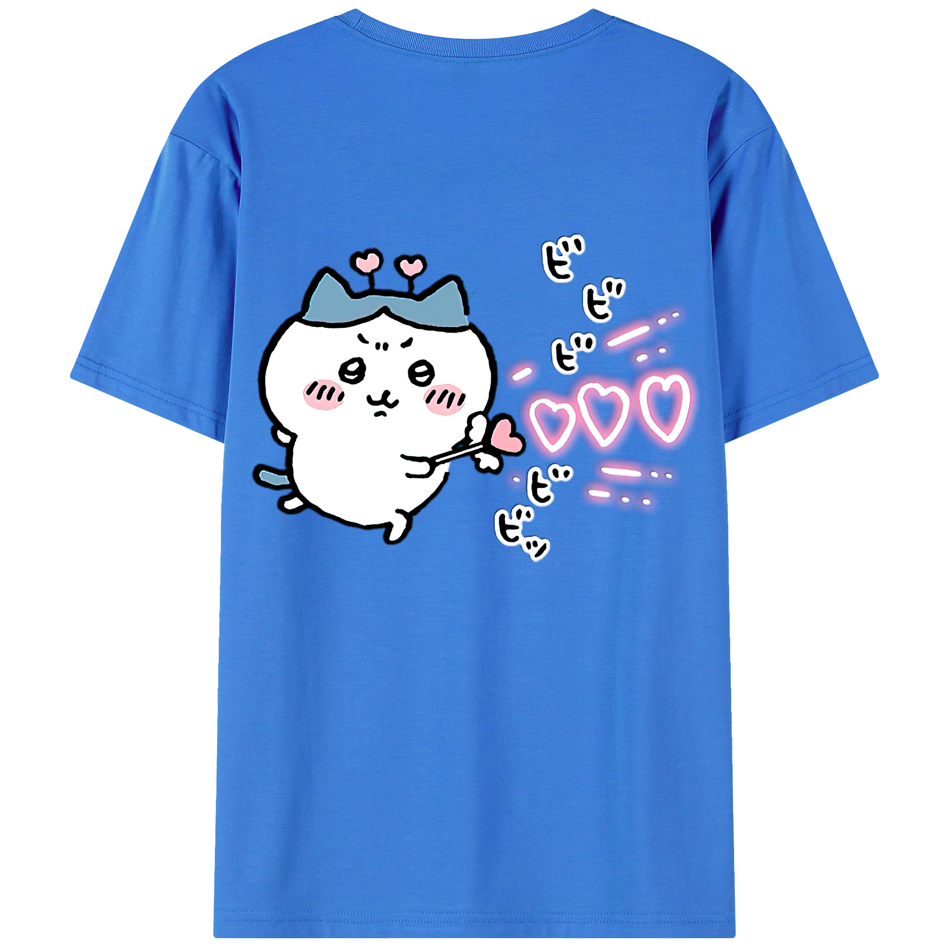 （画像用） ちいかわ ハチワレ Chii-kawa hachiware 綿100％半袖Tシャツ（背面プリント）