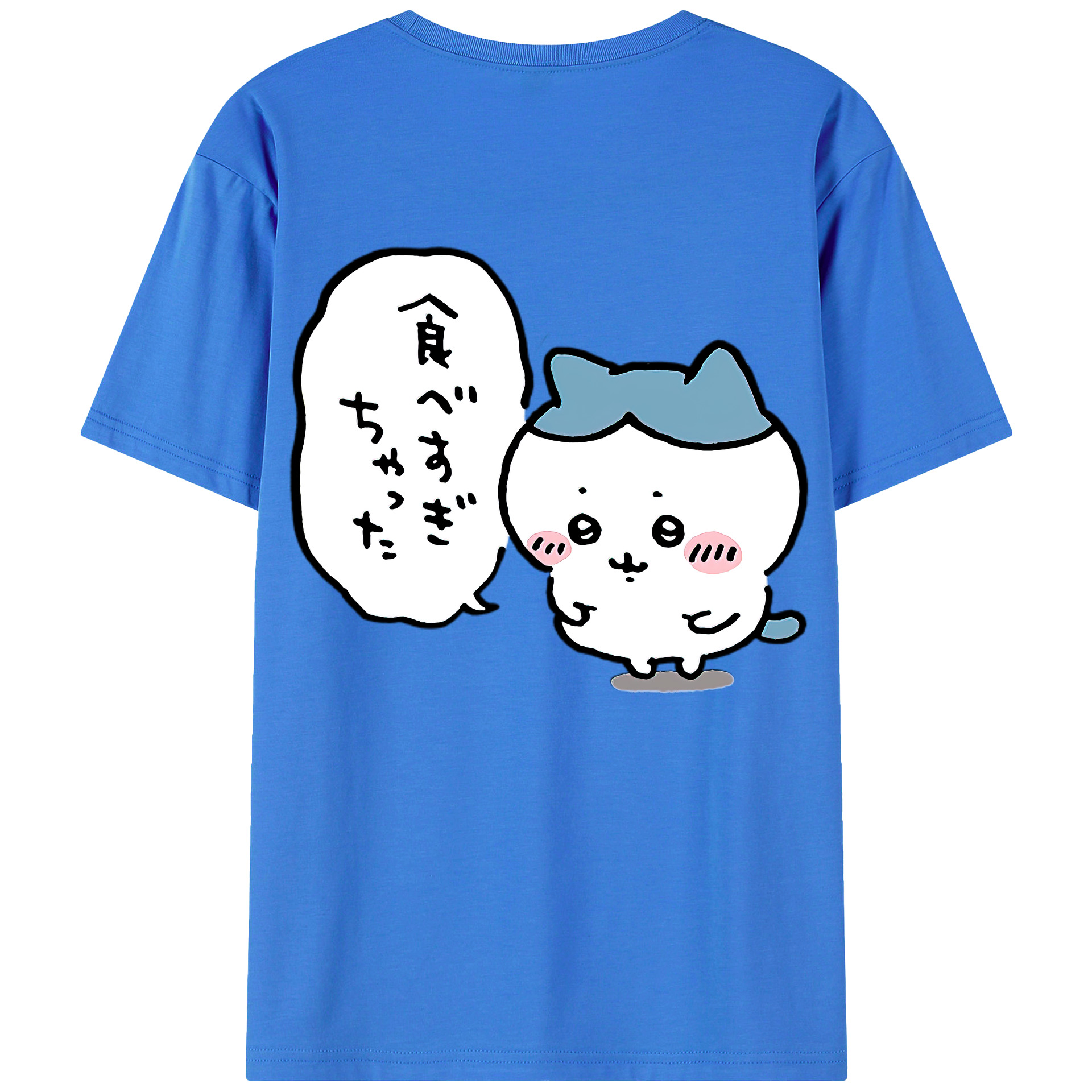 （画像用） ちいかわ ハチワレ Chii-kawa hachiware 綿100％半袖Tシャツ（背面プリント）
