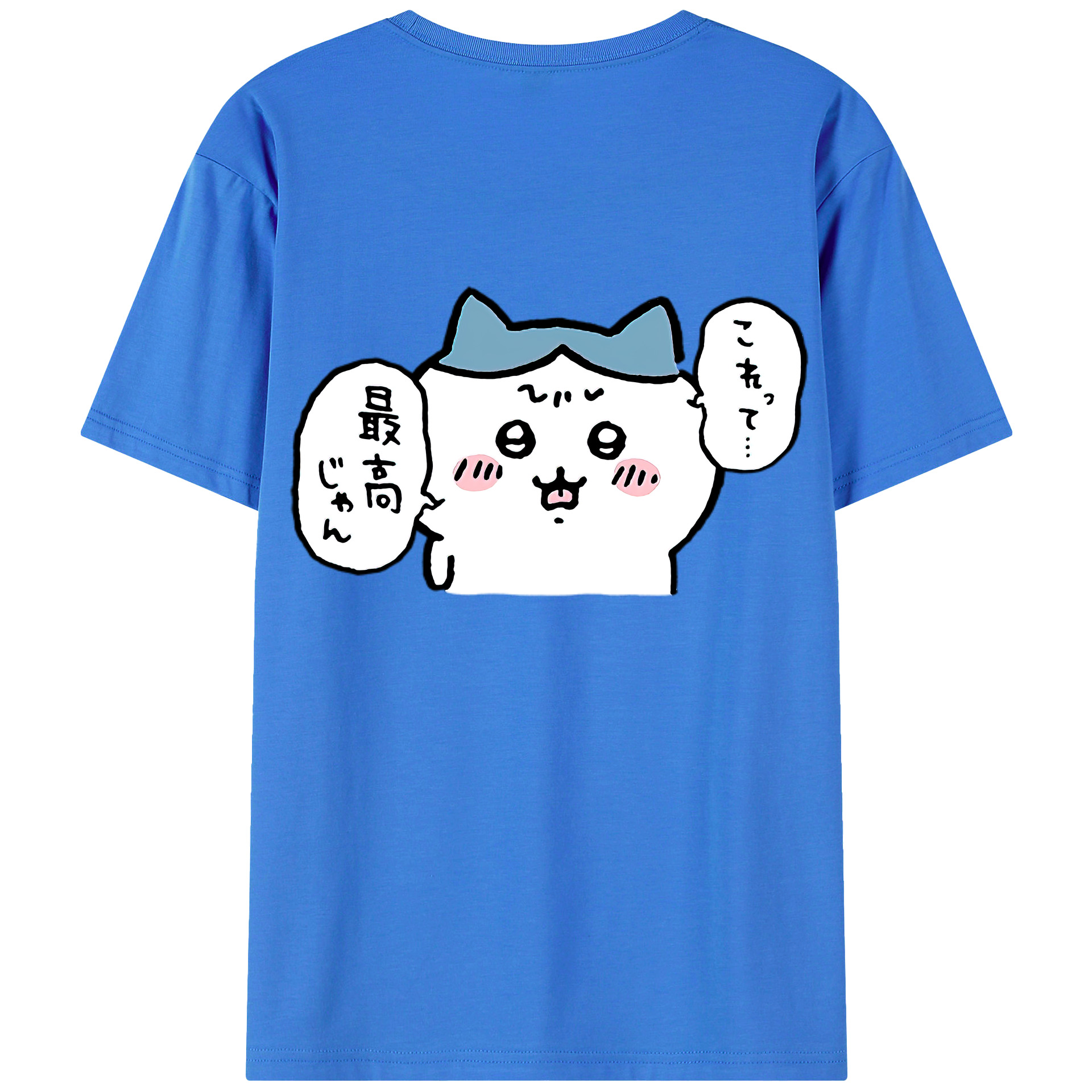 （画像用） ちいかわ ハチワレ Chii-kawa hachiware 綿100％半袖Tシャツ（背面プリント）