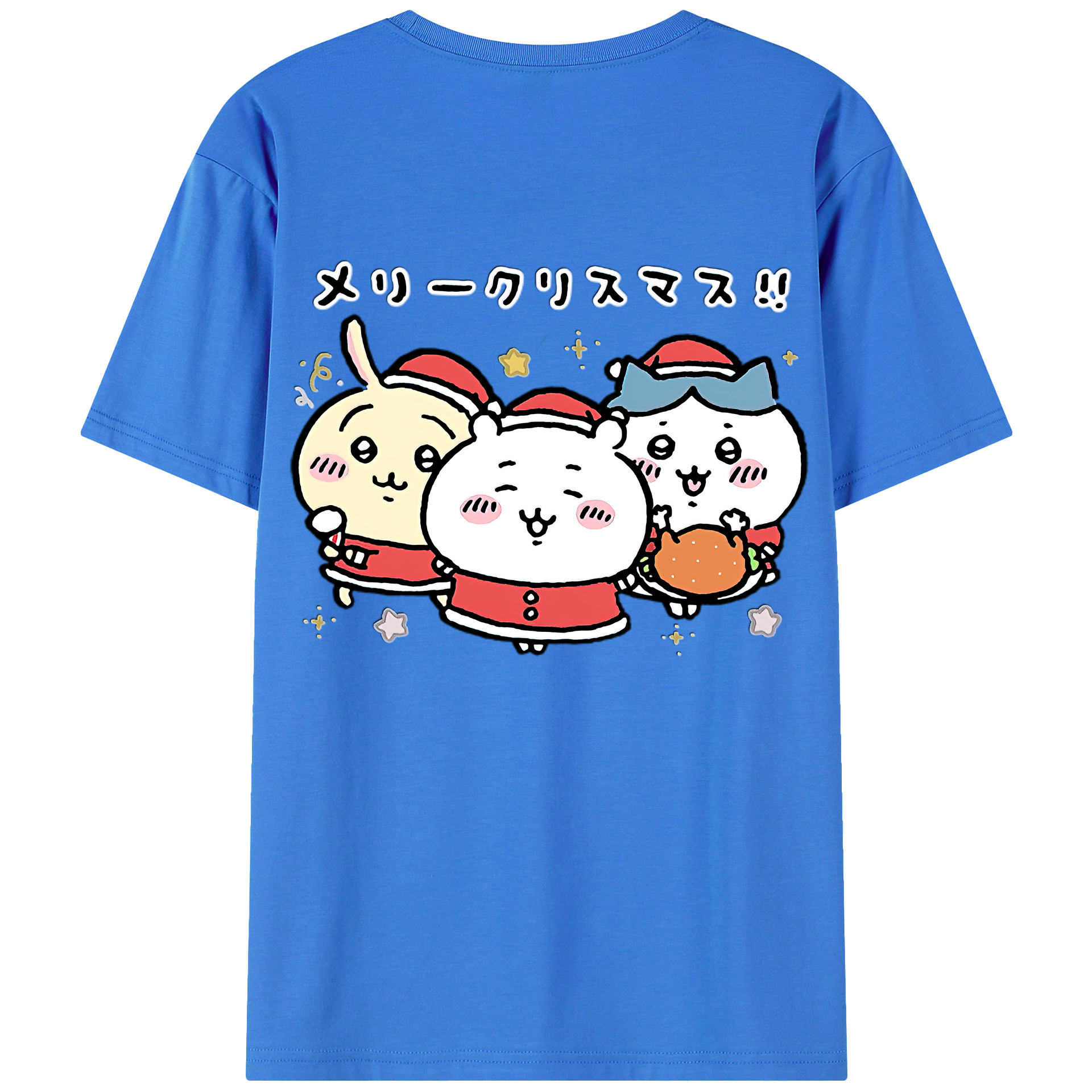 （画像用） ちいかわ ハチワレ Chii-kawa hachiware 綿100％半袖Tシャツ（背面プリント）