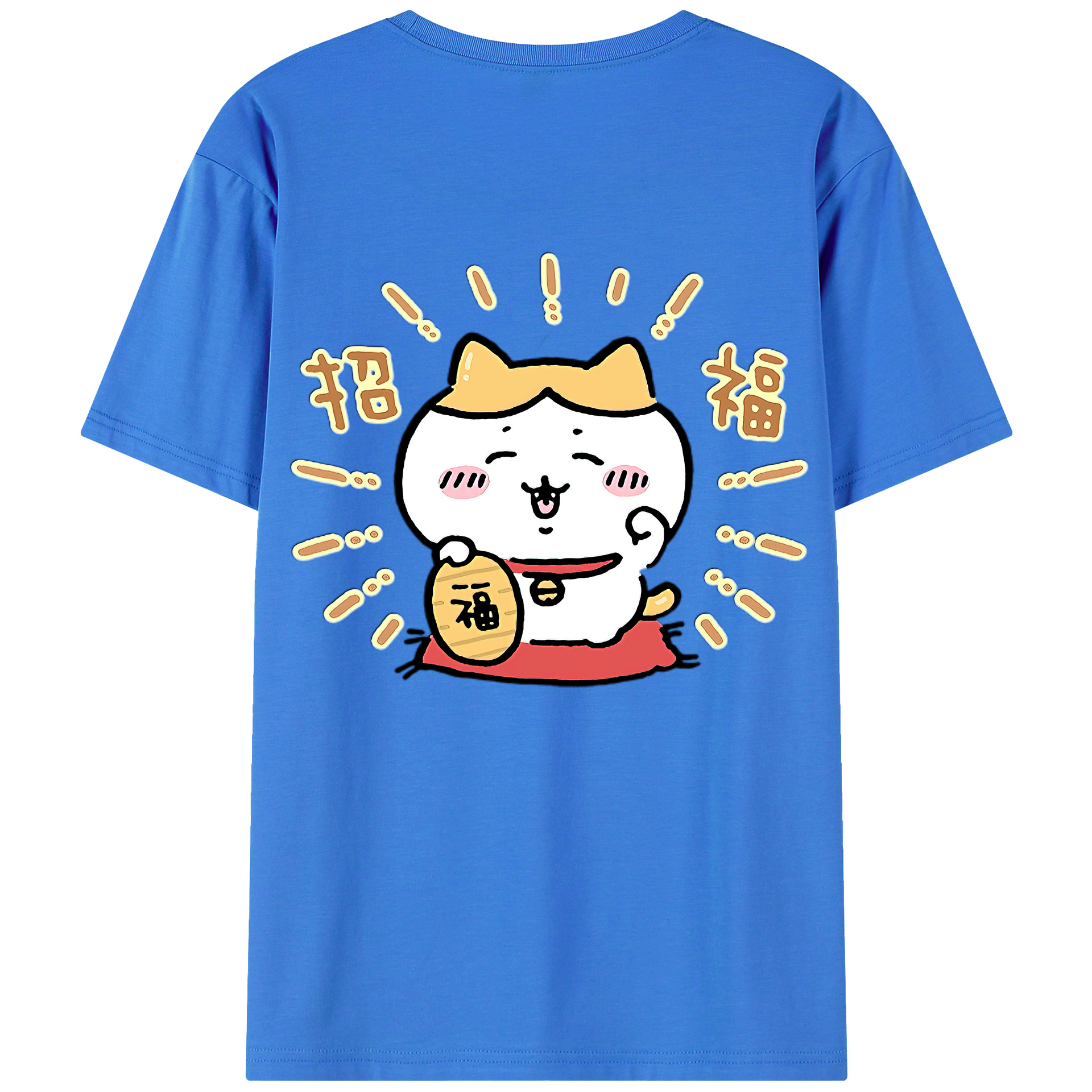（画像用） ちいかわ ハチワレ Chii-kawa hachiware 綿100％半袖Tシャツ（背面プリント）