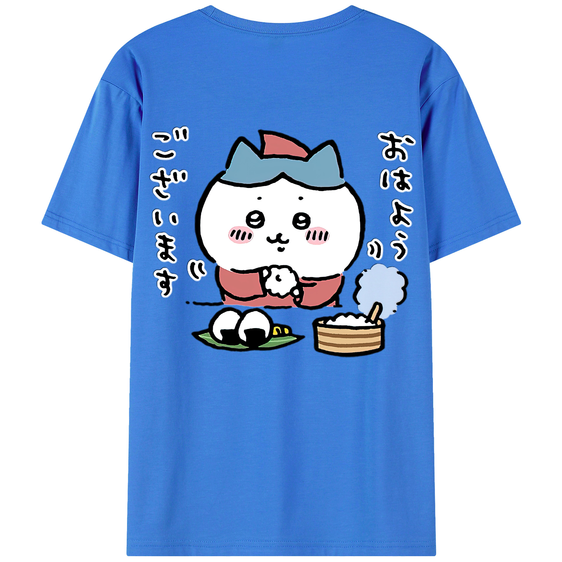 （画像用） ちいかわ ハチワレ Chii-kawa hachiware 綿100％半袖Tシャツ（背面プリント）