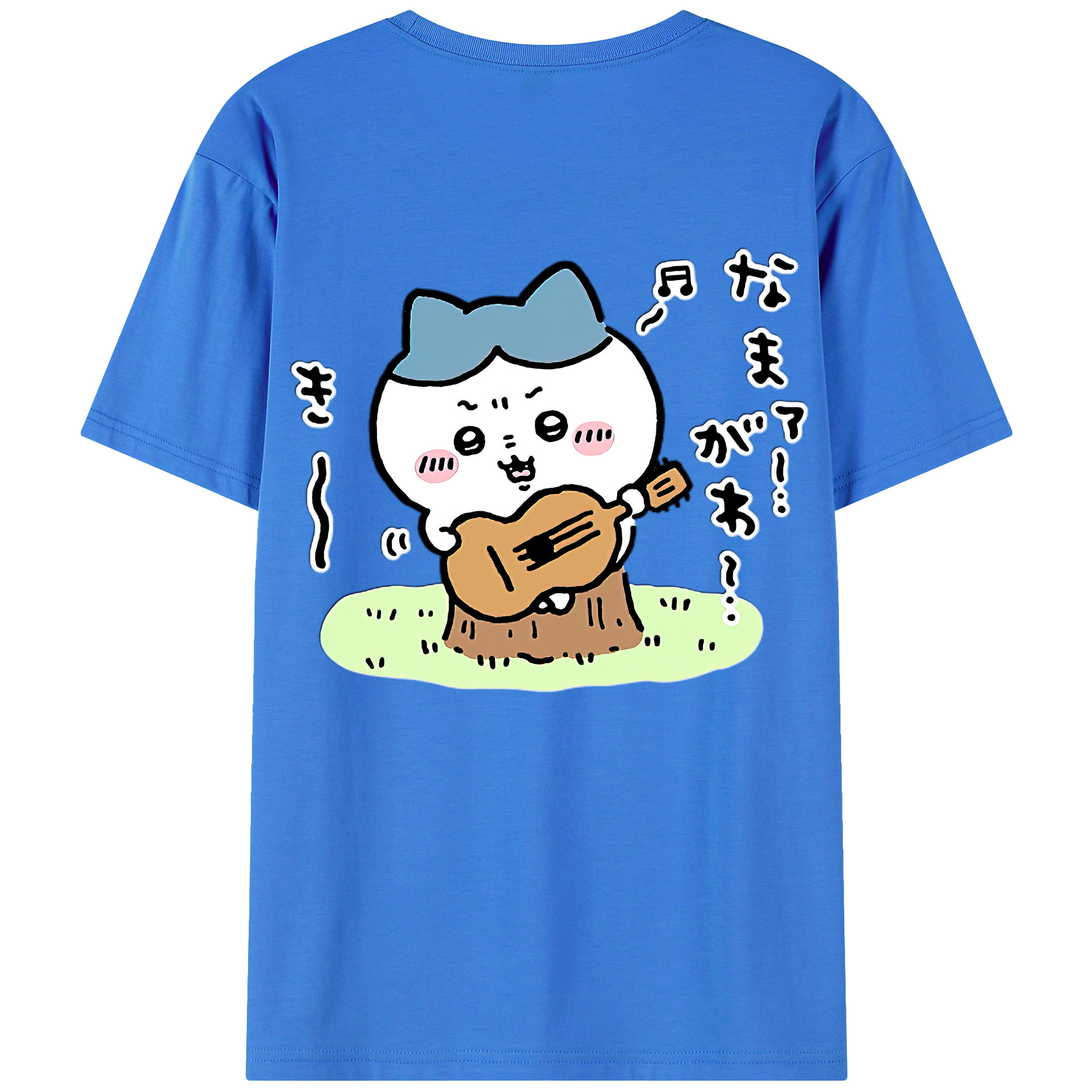 （画像用） ちいかわ ハチワレ Chii-kawa hachiware 綿100％半袖Tシャツ（背面プリント）