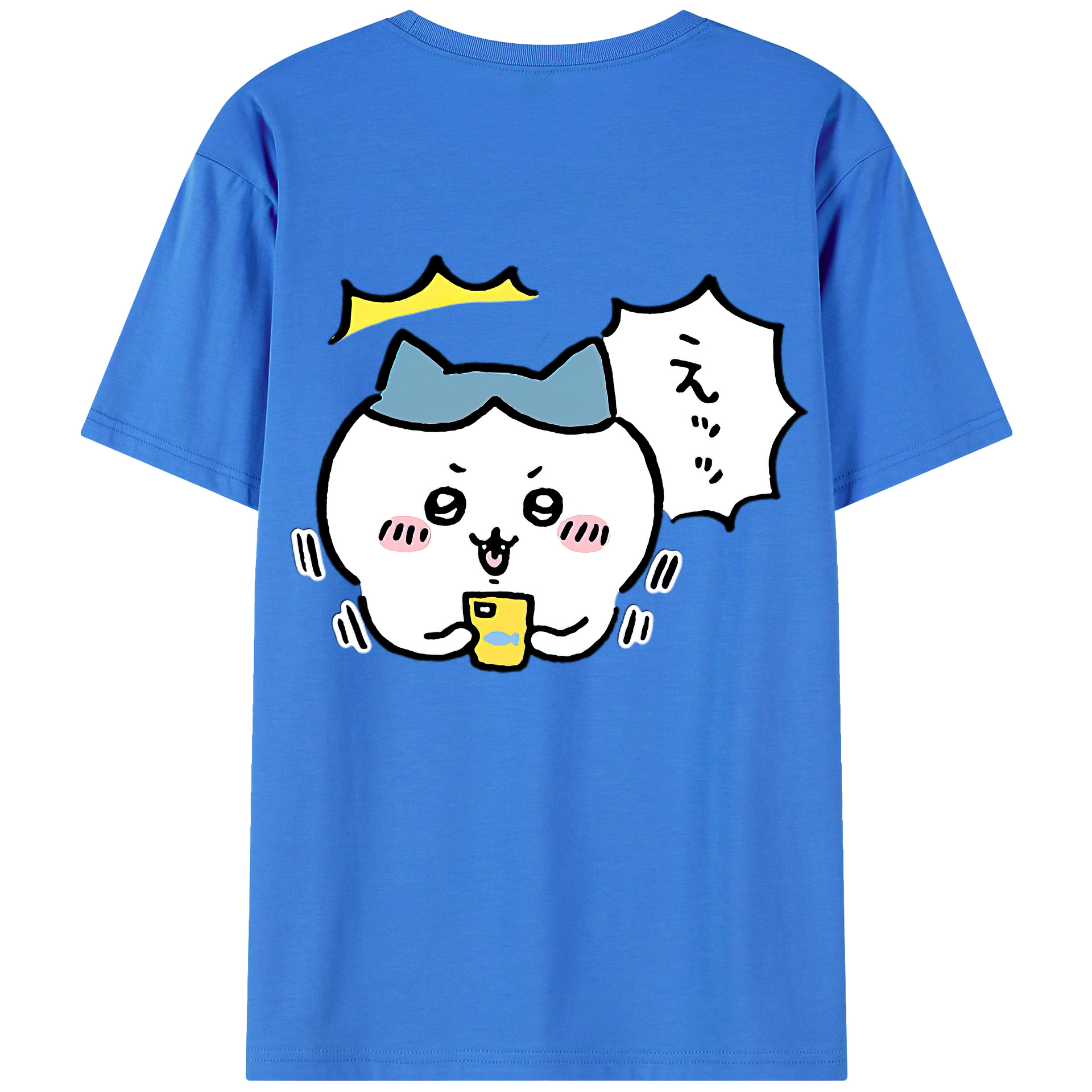 （画像用） ちいかわ ハチワレ Chii-kawa hachiware 綿100％半袖Tシャツ（背面プリント）
