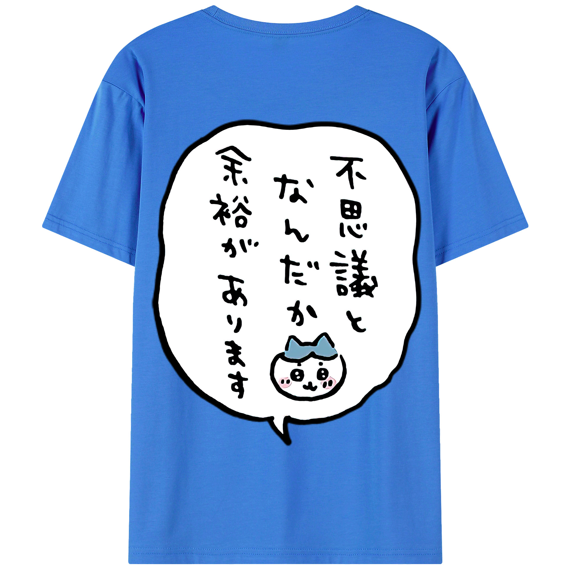 （画像用） ちいかわ ハチワレ Chii-kawa hachiware 綿100％半袖Tシャツ（背面プリント）