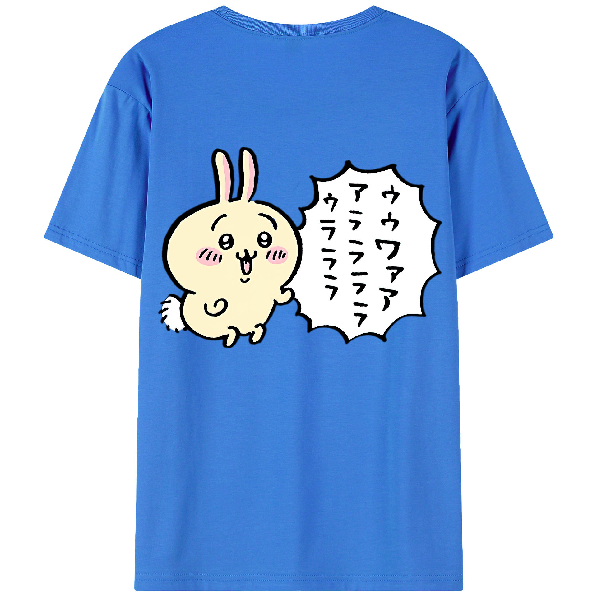 （画像用） ちいかわ うさぎ Chii-kawa usagi 綿100％半袖Tシャツ（背面プリント）