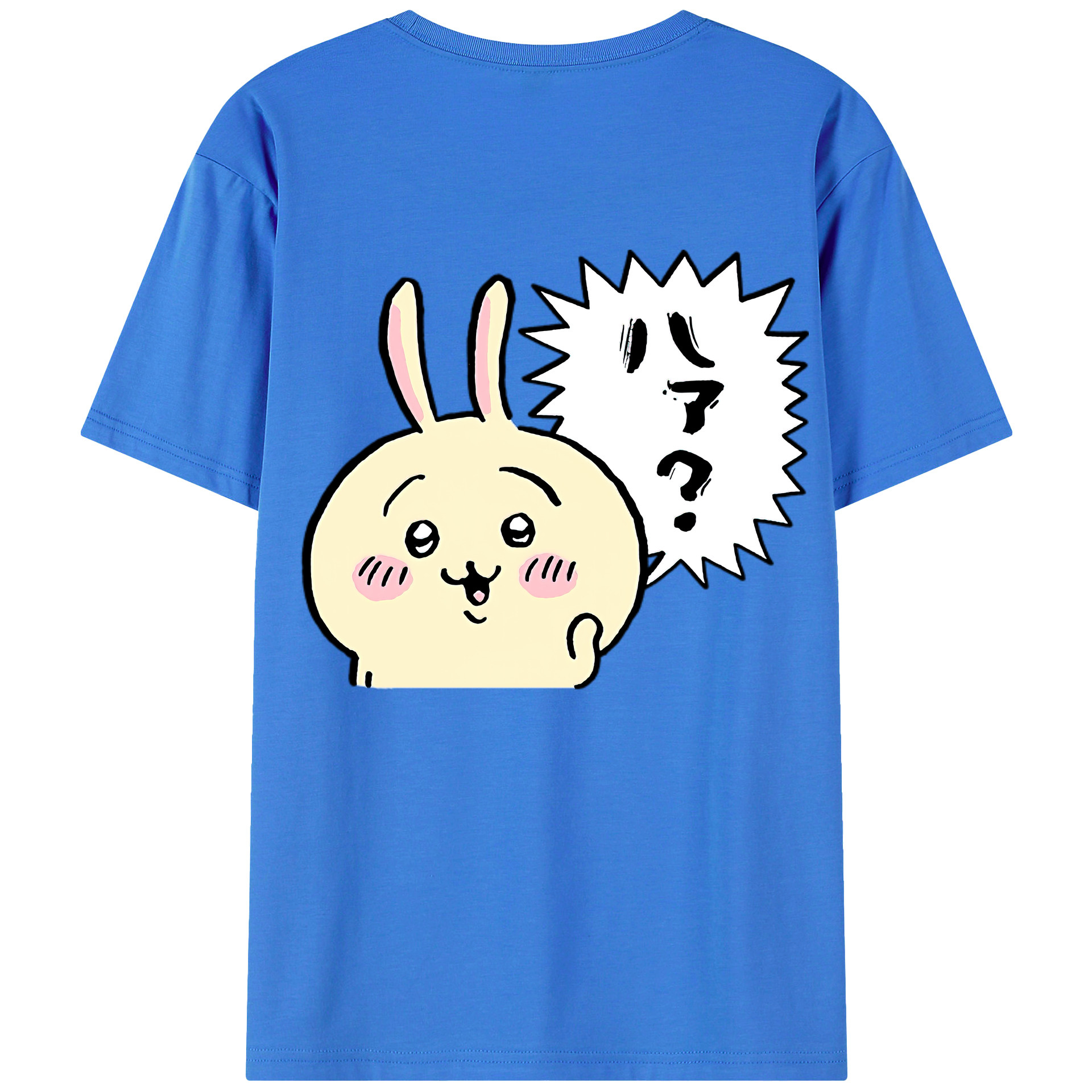（画像用） ちいかわ うさぎ Chii-kawa usagi 綿100％半袖Tシャツ（背面プリント）