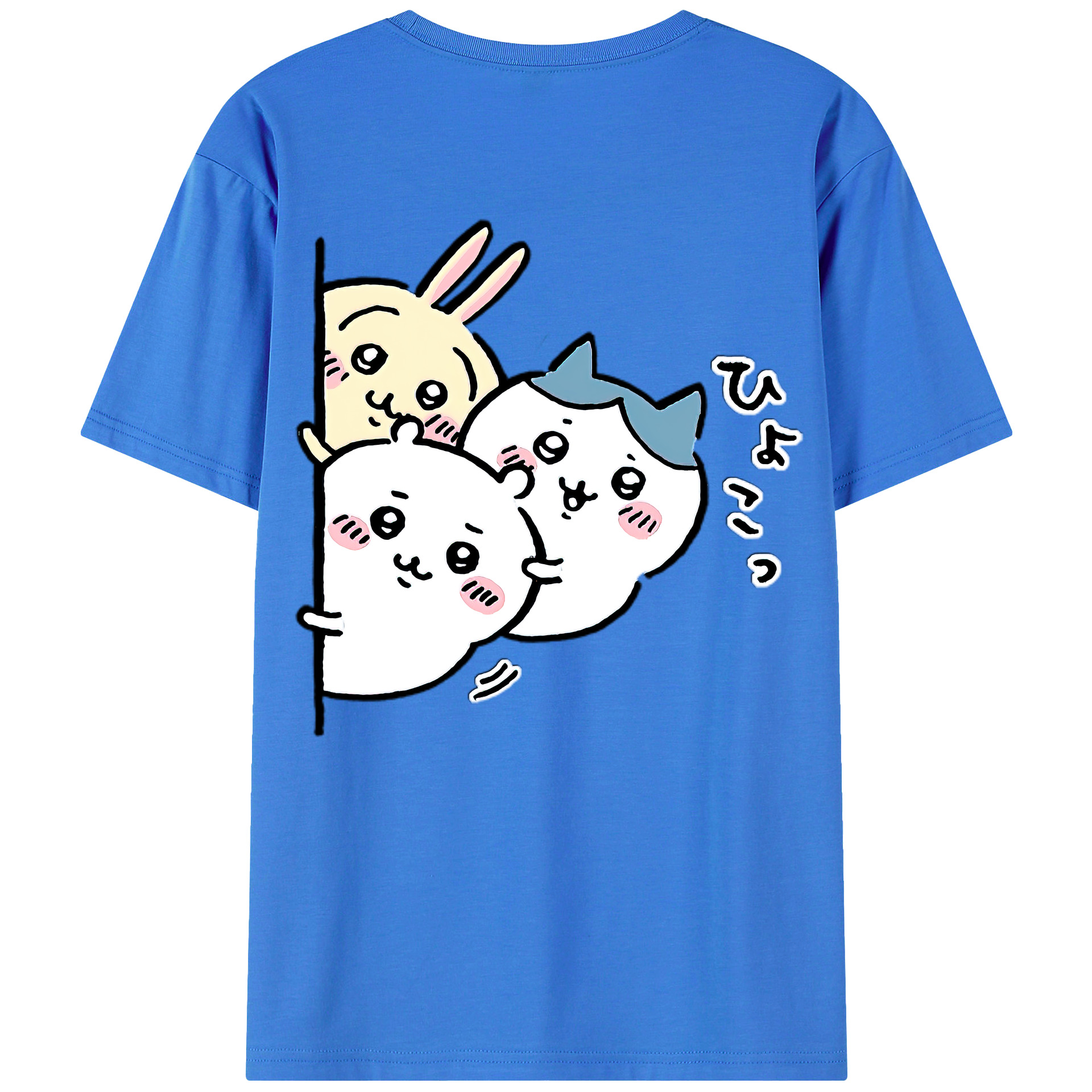 （画像用） ちいかわ うさぎ Chii-kawa usagi 綿100％半袖Tシャツ（背面プリント）