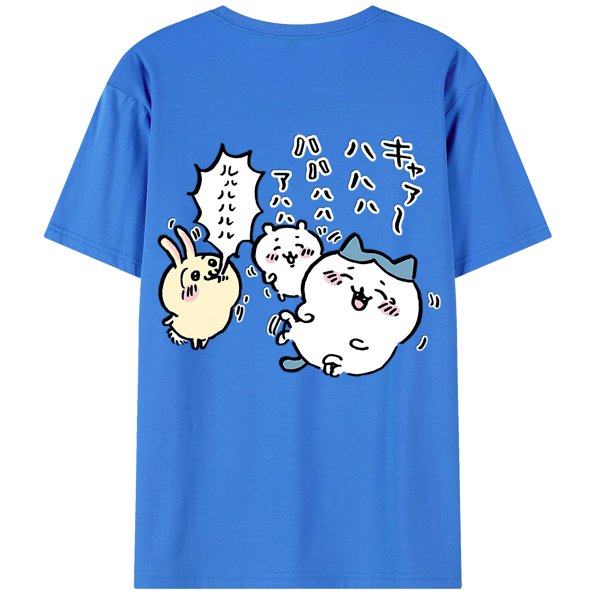 （画像用） ちいかわ うさぎ Chii-kawa usagi 綿100％半袖Tシャツ（背面プリント）