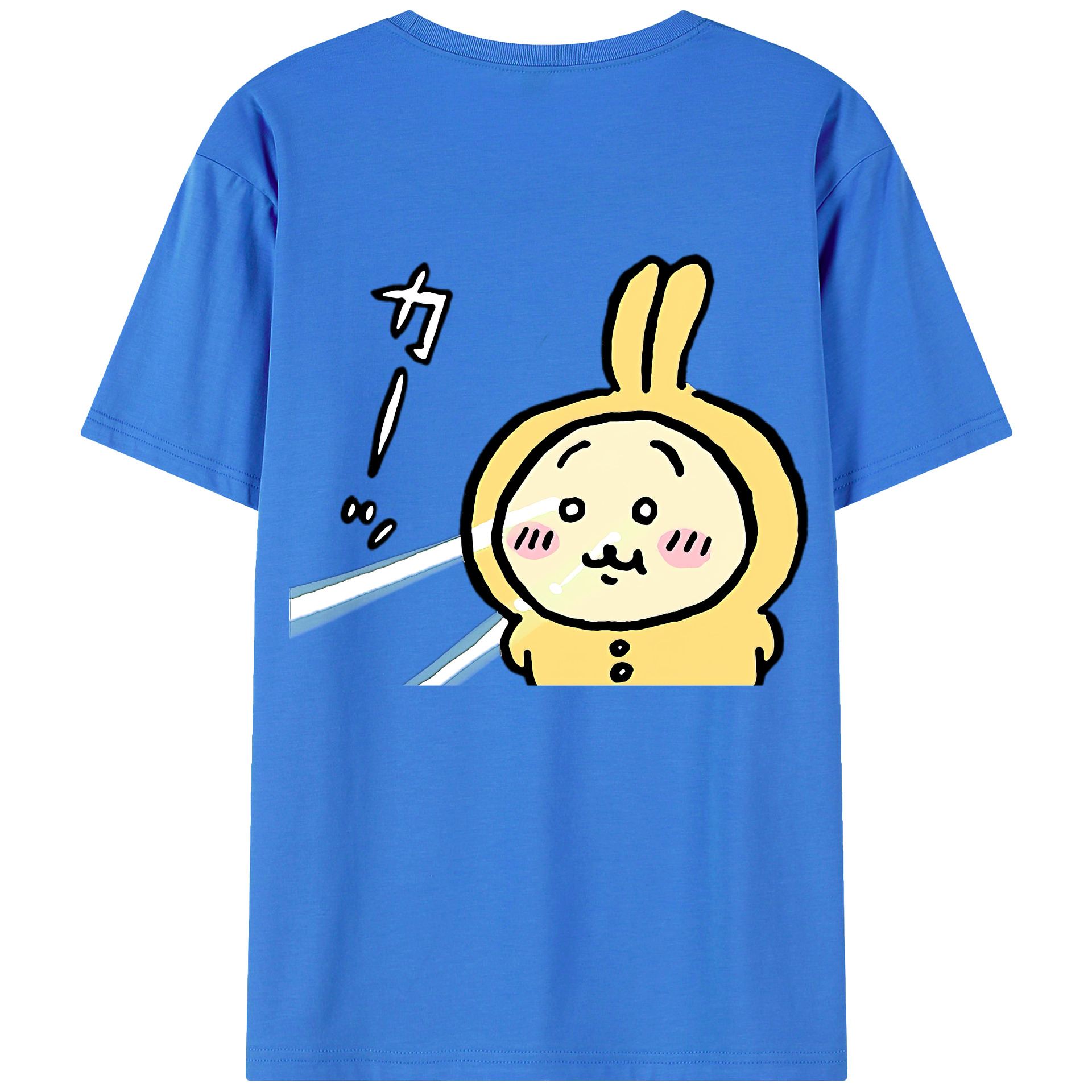 （画像用） ちいかわ うさぎ Chii-kawa usagi 綿100％半袖Tシャツ（背面プリント）