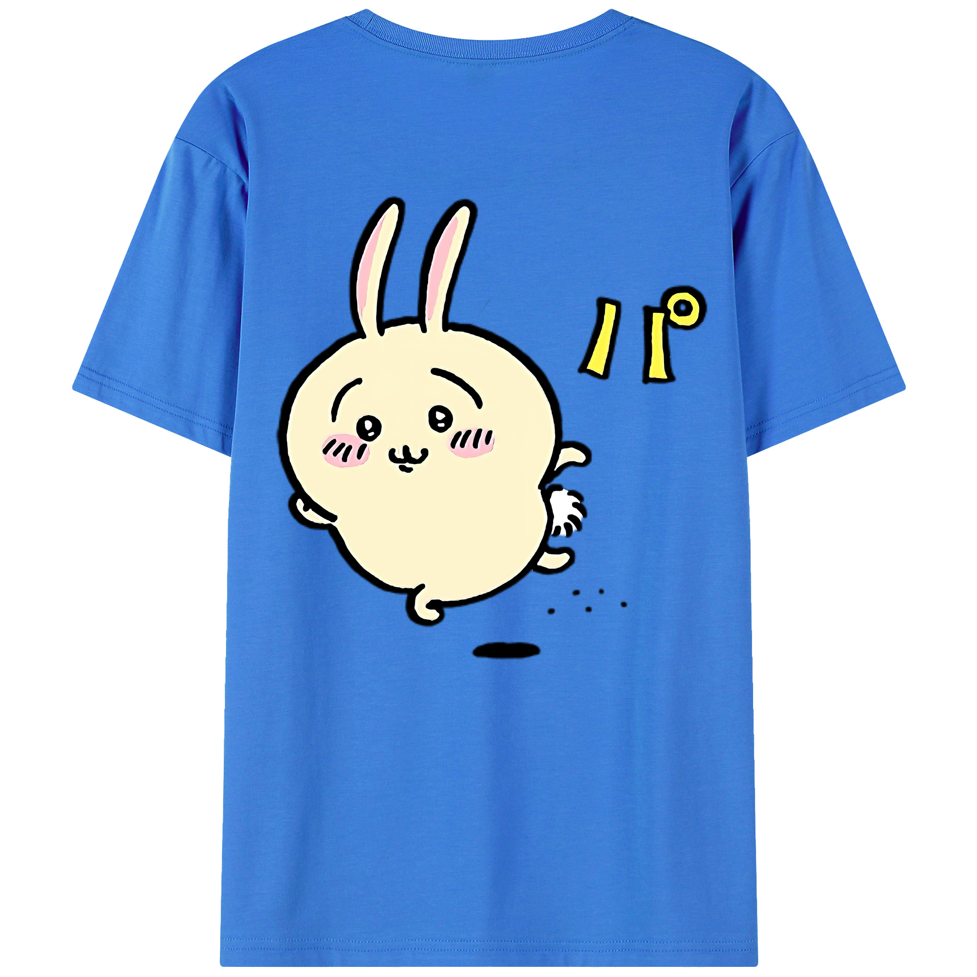 （画像用） ちいかわ うさぎ Chii-kawa usagi 綿100％半袖Tシャツ（背面プリント）
