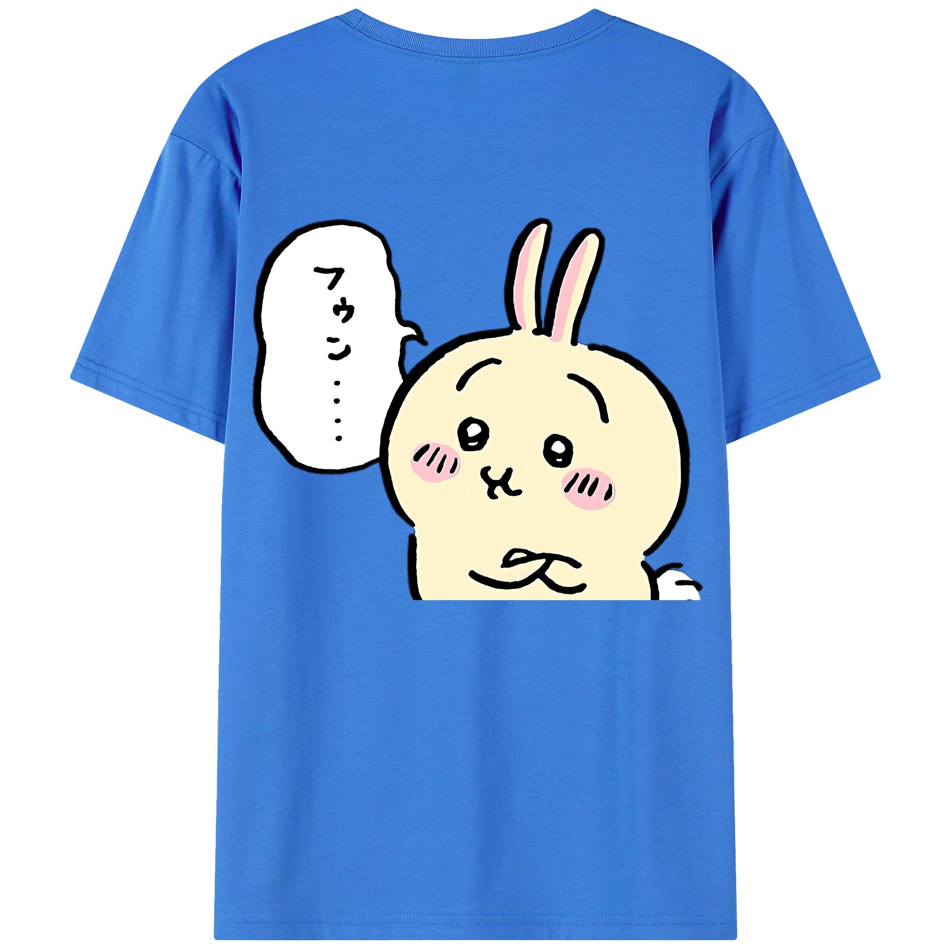 （画像用） ちいかわ うさぎ Chii-kawa usagi 綿100％半袖Tシャツ（背面プリント）