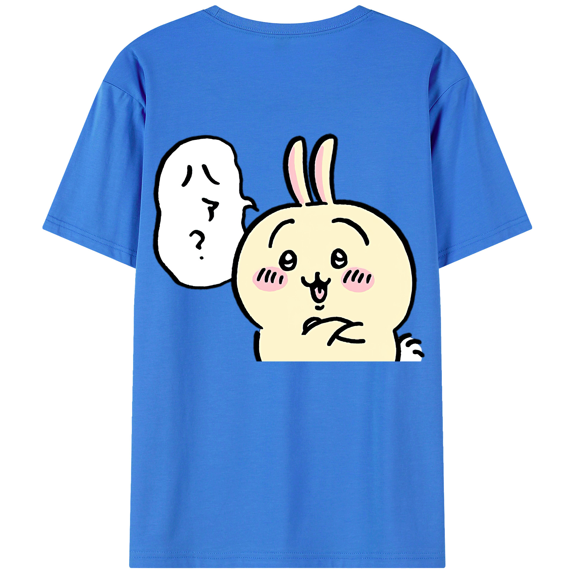 （画像用） ちいかわ うさぎ Chii-kawa usagi 綿100％半袖Tシャツ（背面プリント）