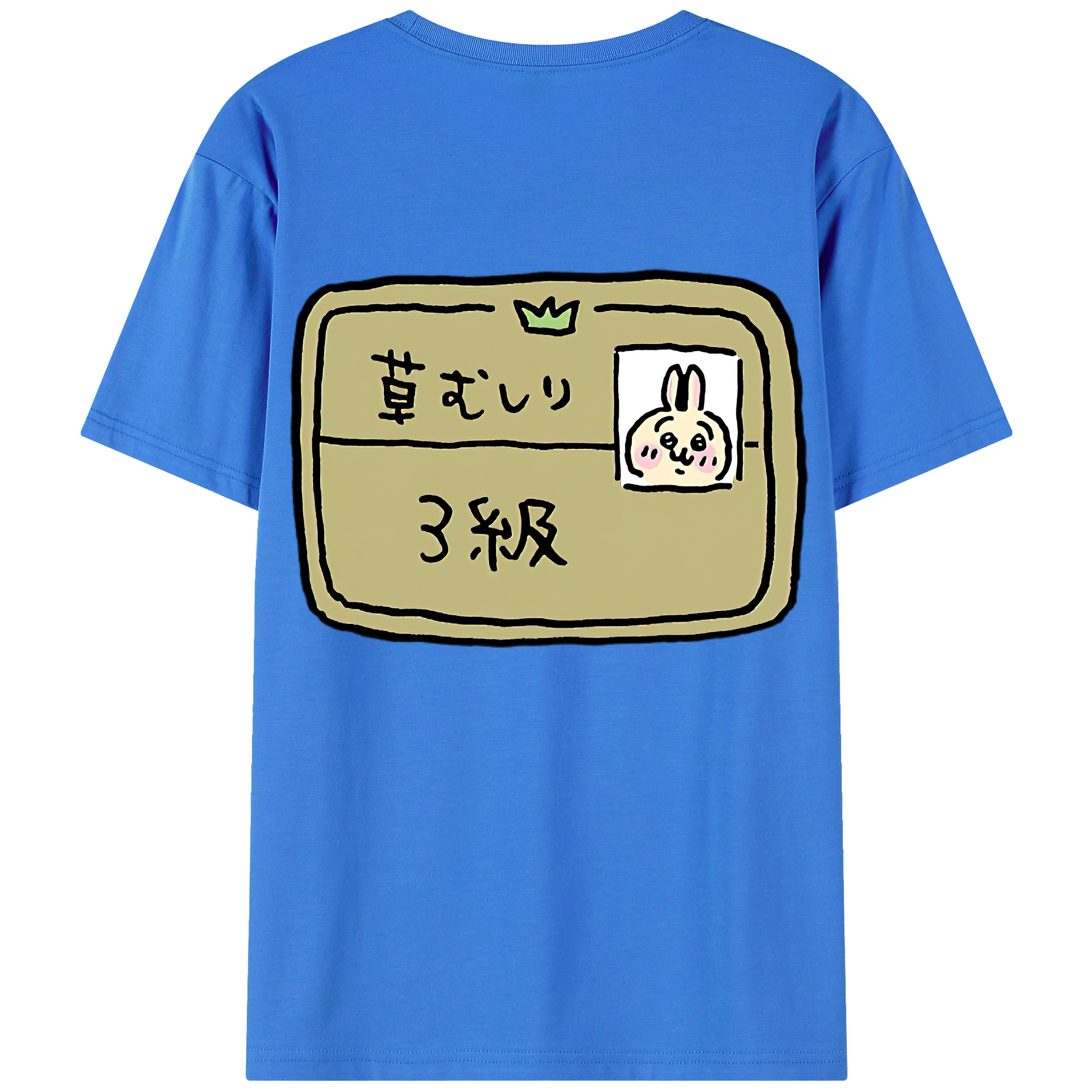 （画像用） ちいかわ うさぎ Chii-kawa usagi 綿100％半袖Tシャツ（背面プリント）