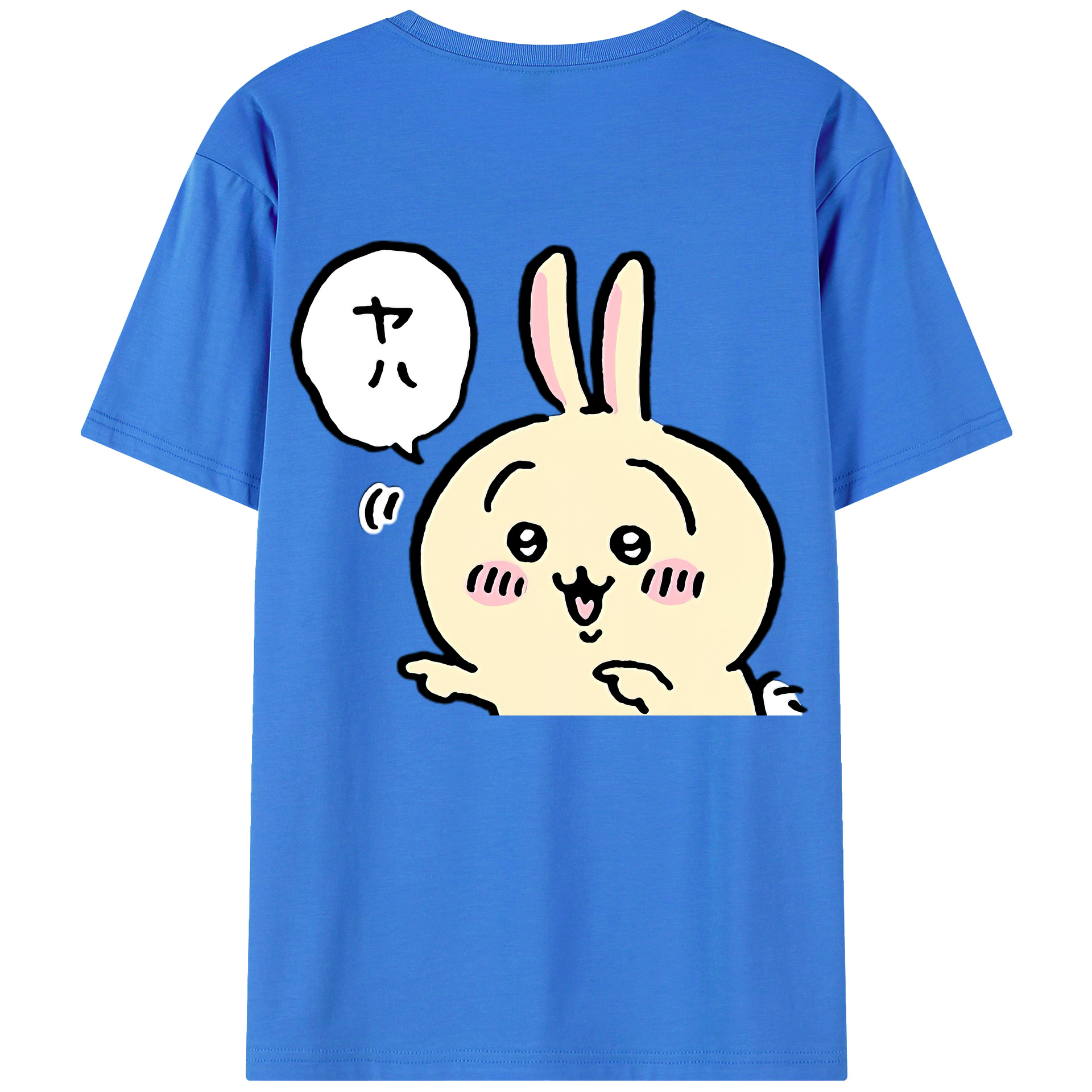 （画像用） ちいかわ うさぎ Chii-kawa usagi 綿100％半袖Tシャツ（背面プリント）