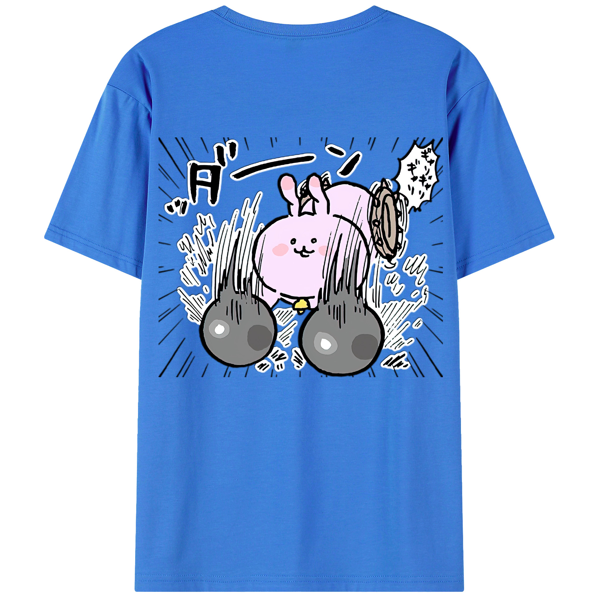（画像用） ちいかわ うさぎ Chii-kawa usagi 綿100％半袖Tシャツ（背面プリント）