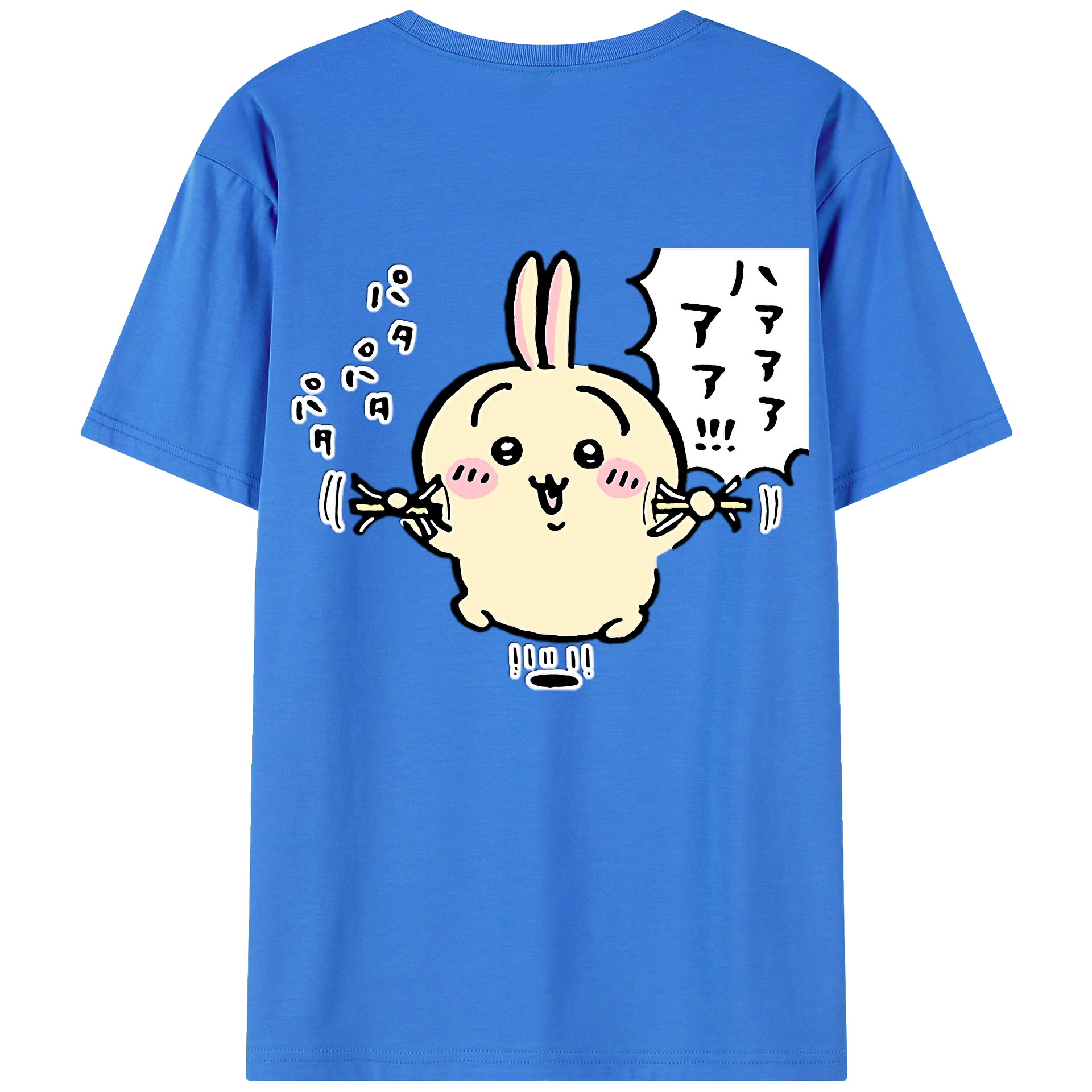 （画像用） ちいかわ うさぎ Chii-kawa usagi 綿100％半袖Tシャツ（背面プリント）