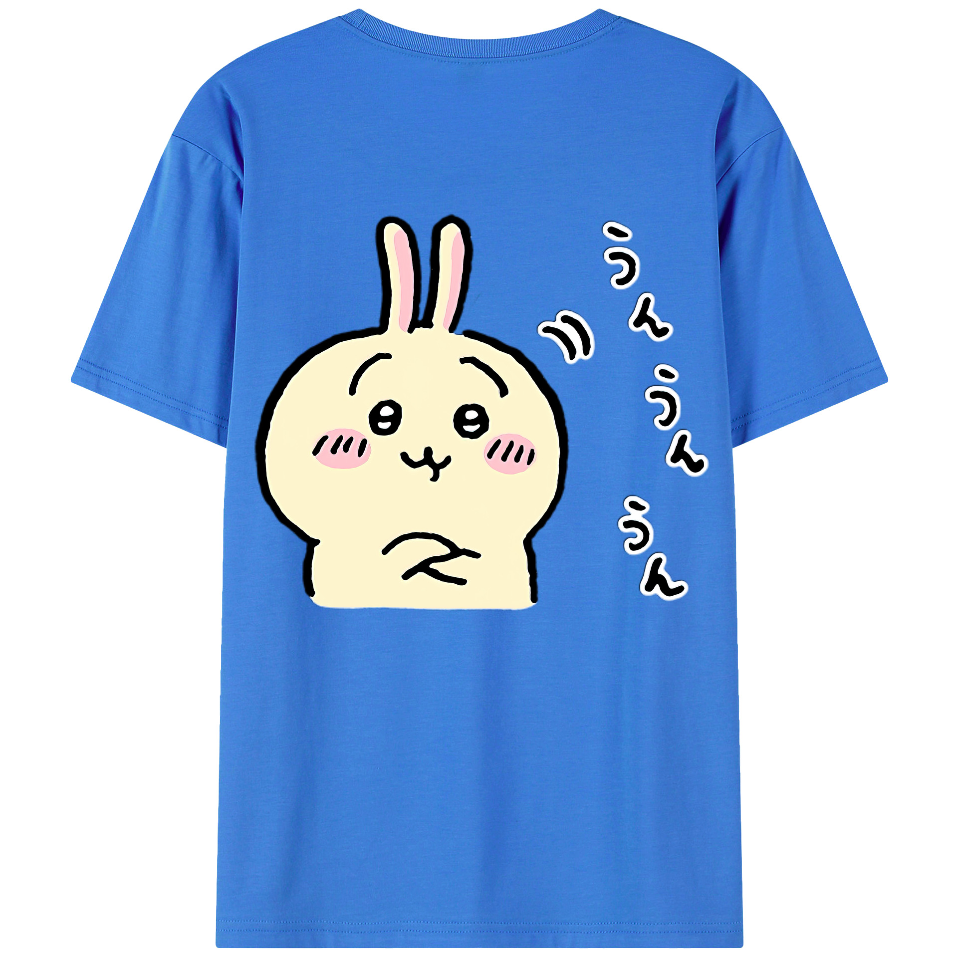 （画像用） ちいかわ うさぎ Chii-kawa usagi 綿100％半袖Tシャツ（背面プリント）