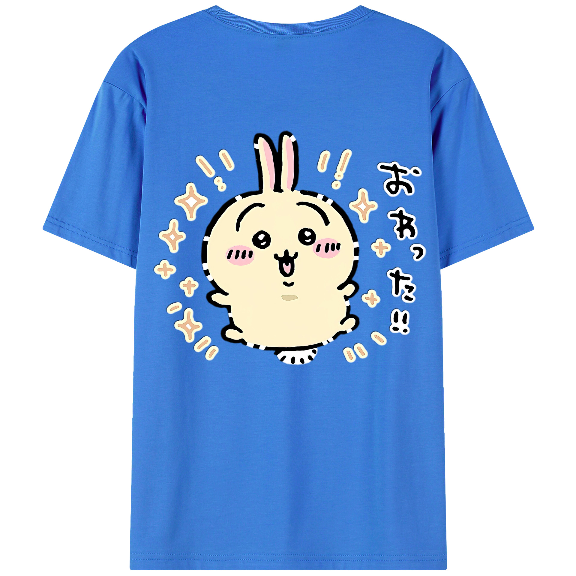 （画像用） ちいかわ うさぎ Chii-kawa usagi 綿100％半袖Tシャツ（背面プリント）