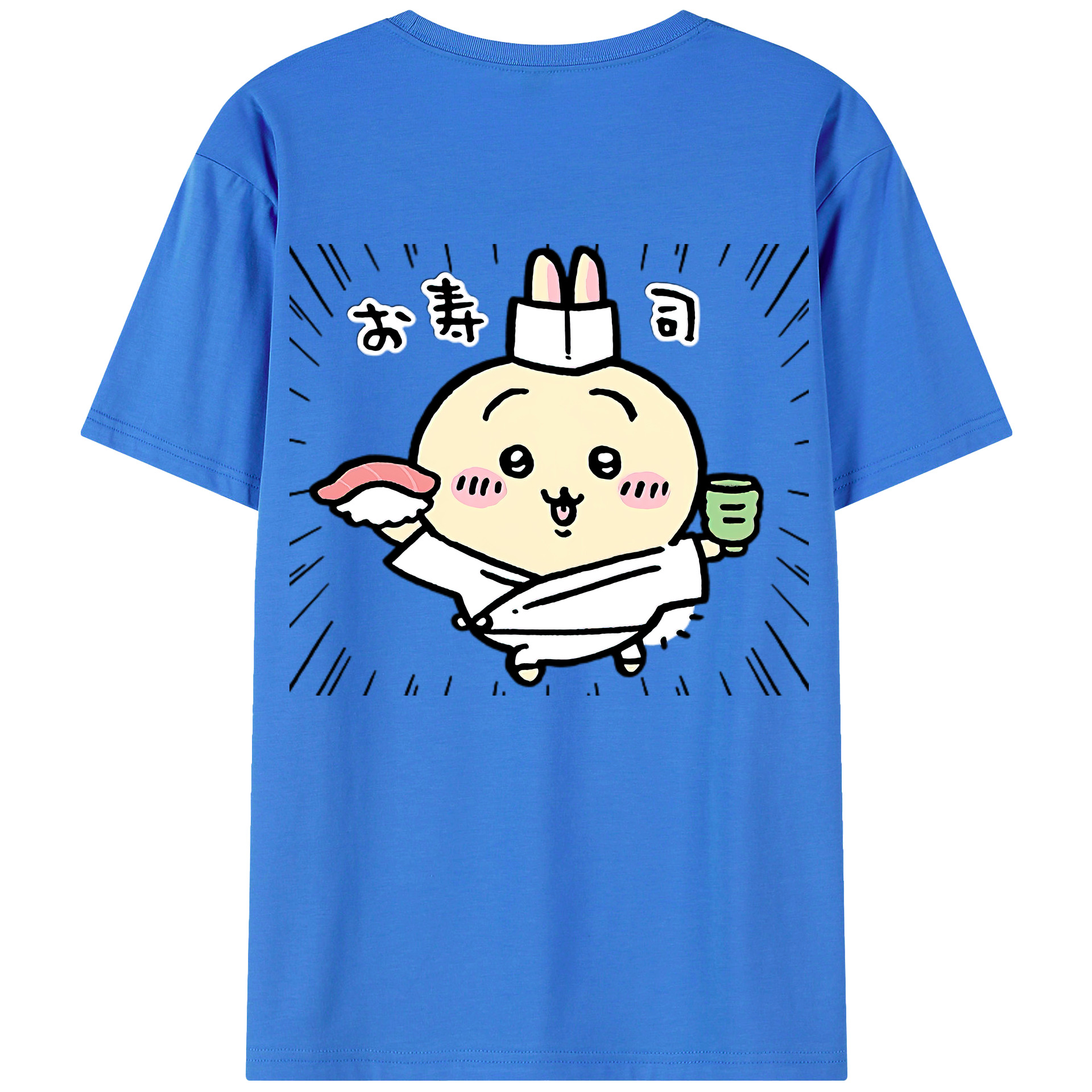 （画像用） ちいかわ うさぎ Chii-kawa usagi 綿100％半袖Tシャツ（背面プリント）