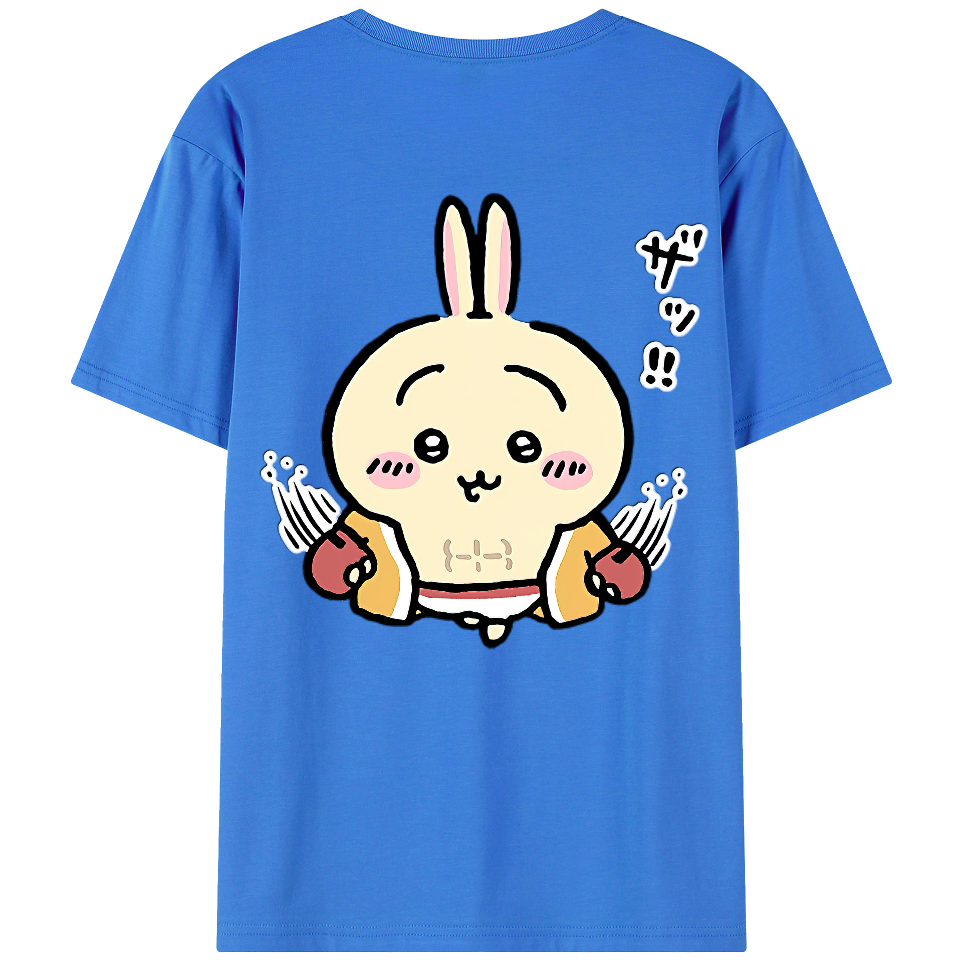 （画像用） ちいかわ うさぎ Chii-kawa usagi 綿100％半袖Tシャツ（背面プリント）