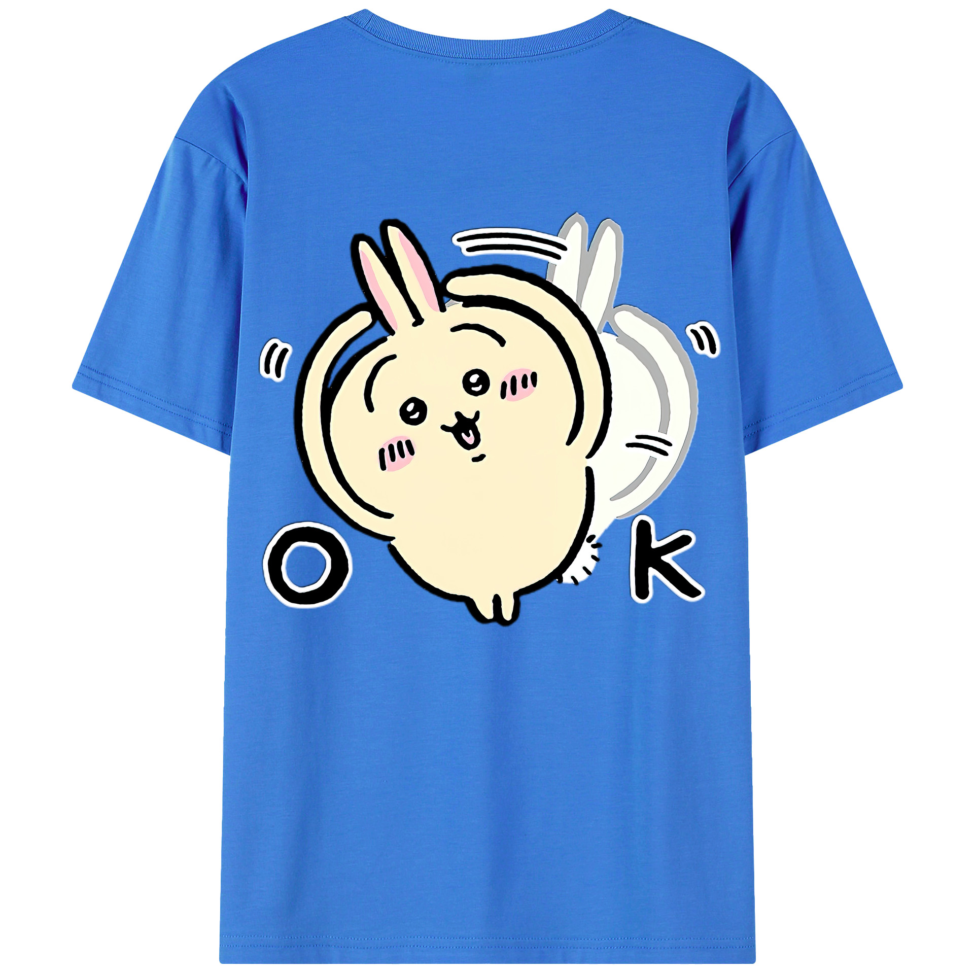 （画像用） ちいかわ うさぎ Chii-kawa usagi 綿100％半袖Tシャツ（背面プリント）