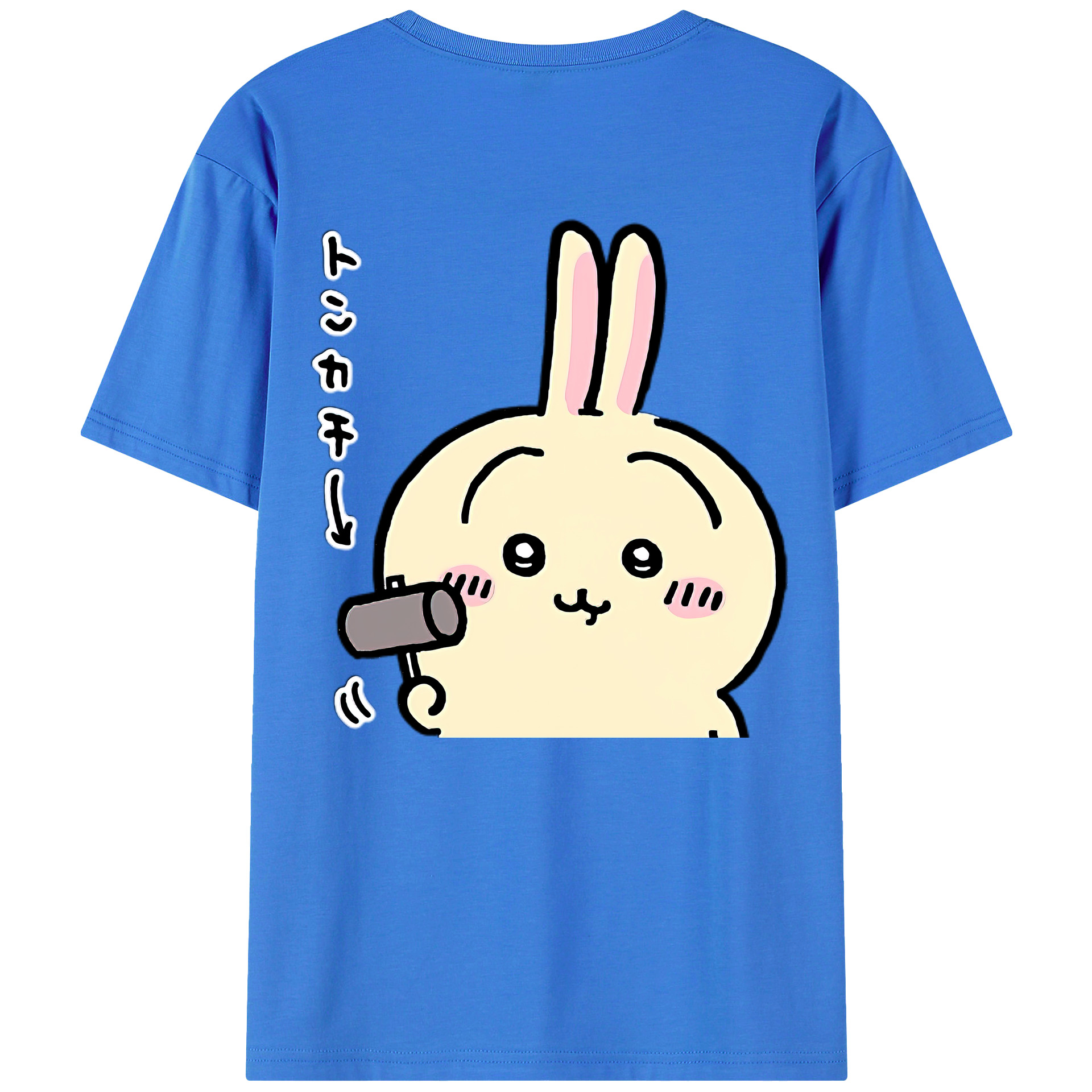（画像用） ちいかわ うさぎ Chii-kawa usagi 綿100％半袖Tシャツ（背面プリント）