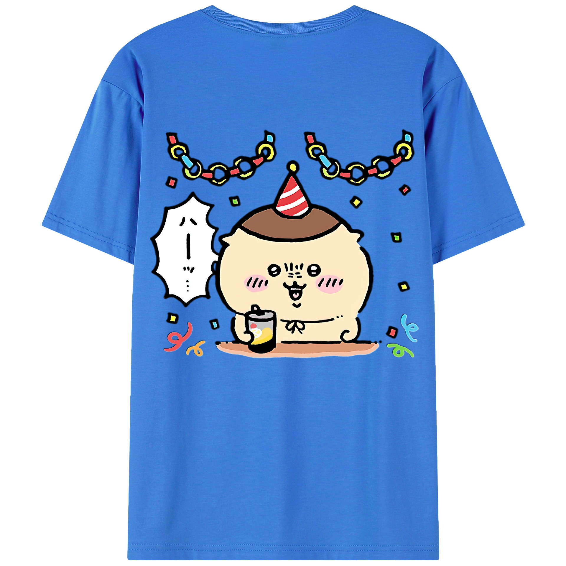 （画像用） ちいかわ くりまんじゅう Chii-kawa kuri manjū 綿100％半袖Tシャツ（背面プリント）