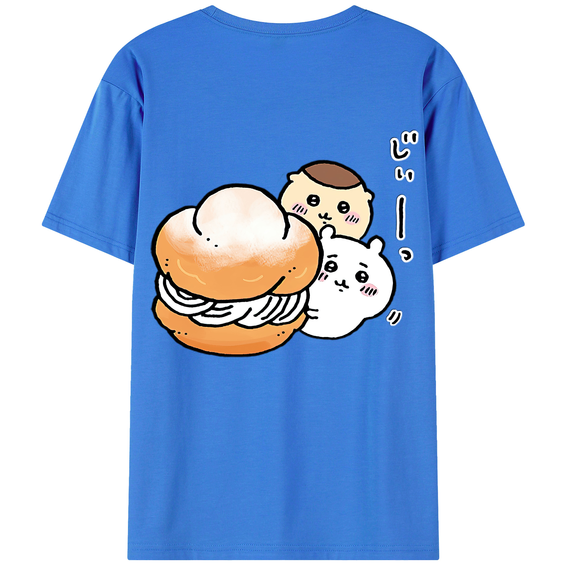 （画像用） ちいかわ くりまんじゅう Chii-kawa kuri manjū 綿100％半袖Tシャツ（背面プリント）