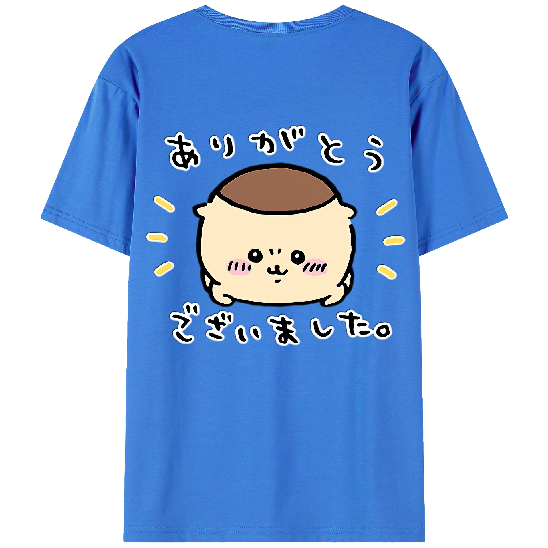 （画像用） ちいかわ くりまんじゅう Chii-kawa kuri manjū 綿100％半袖Tシャツ（背面プリント）
