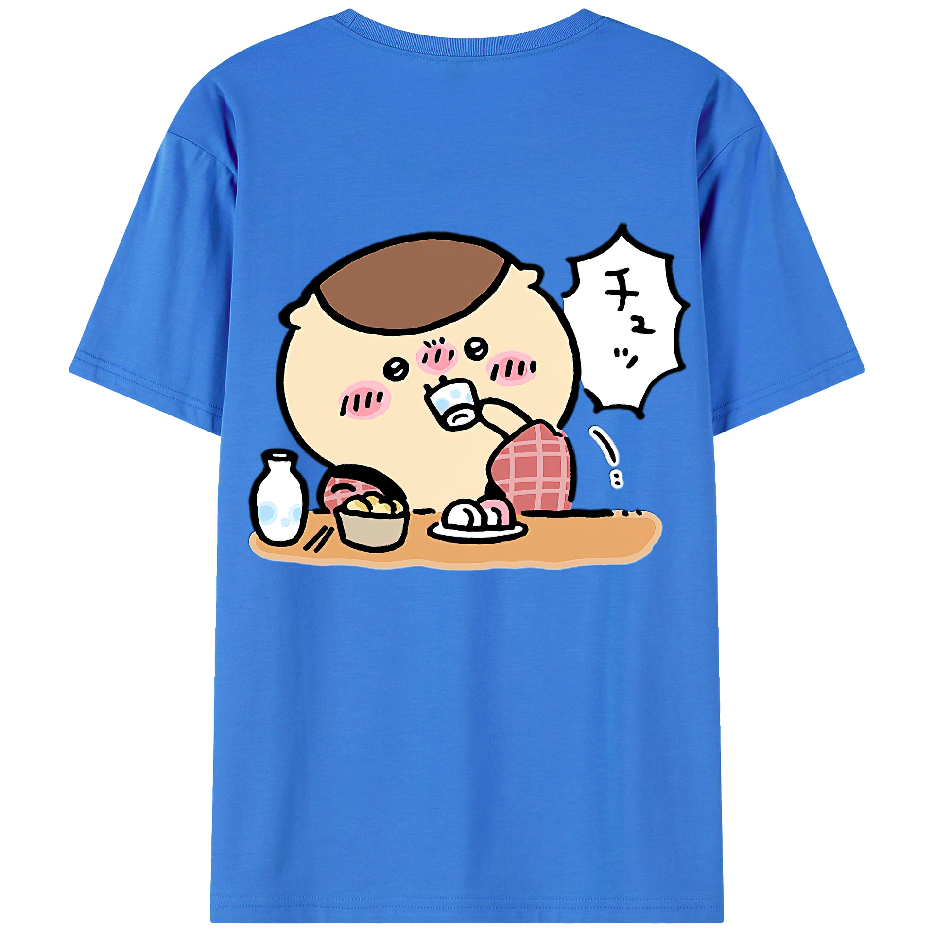 （画像用） ちいかわ くりまんじゅう Chii-kawa kuri manjū 綿100％半袖Tシャツ（背面プリント）