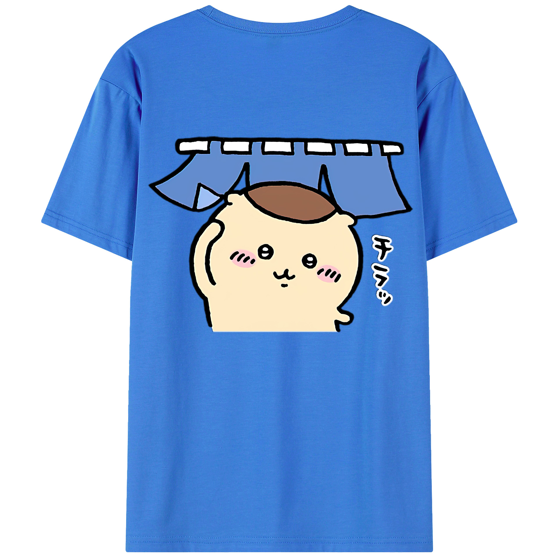 （画像用） ちいかわ くりまんじゅう Chii-kawa kuri manjū 綿100％半袖Tシャツ（背面プリント）