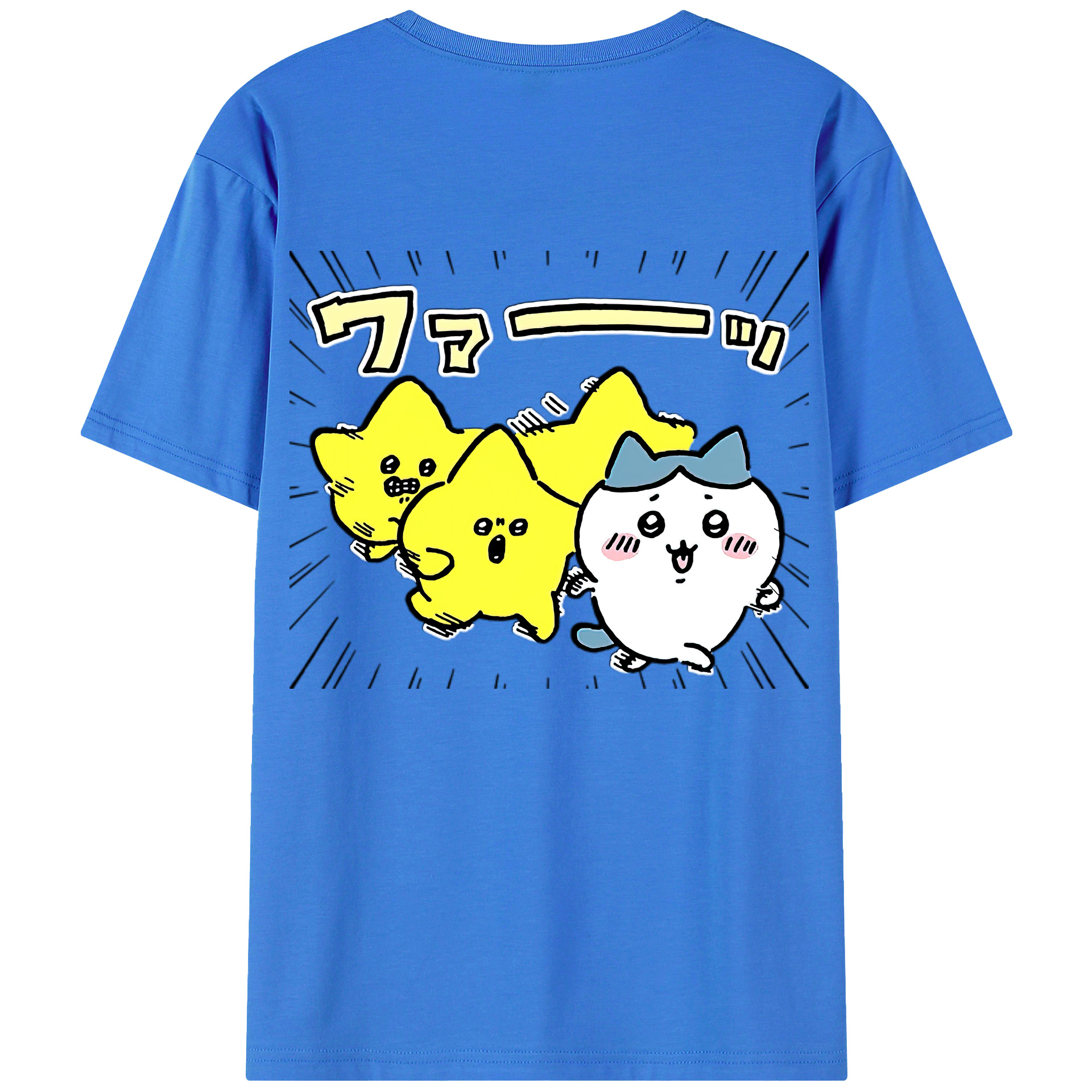 （画像用） ちいかわ 流れ星 Chii-kawa Shooting star 綿100％半袖Tシャツ（背面プリント）