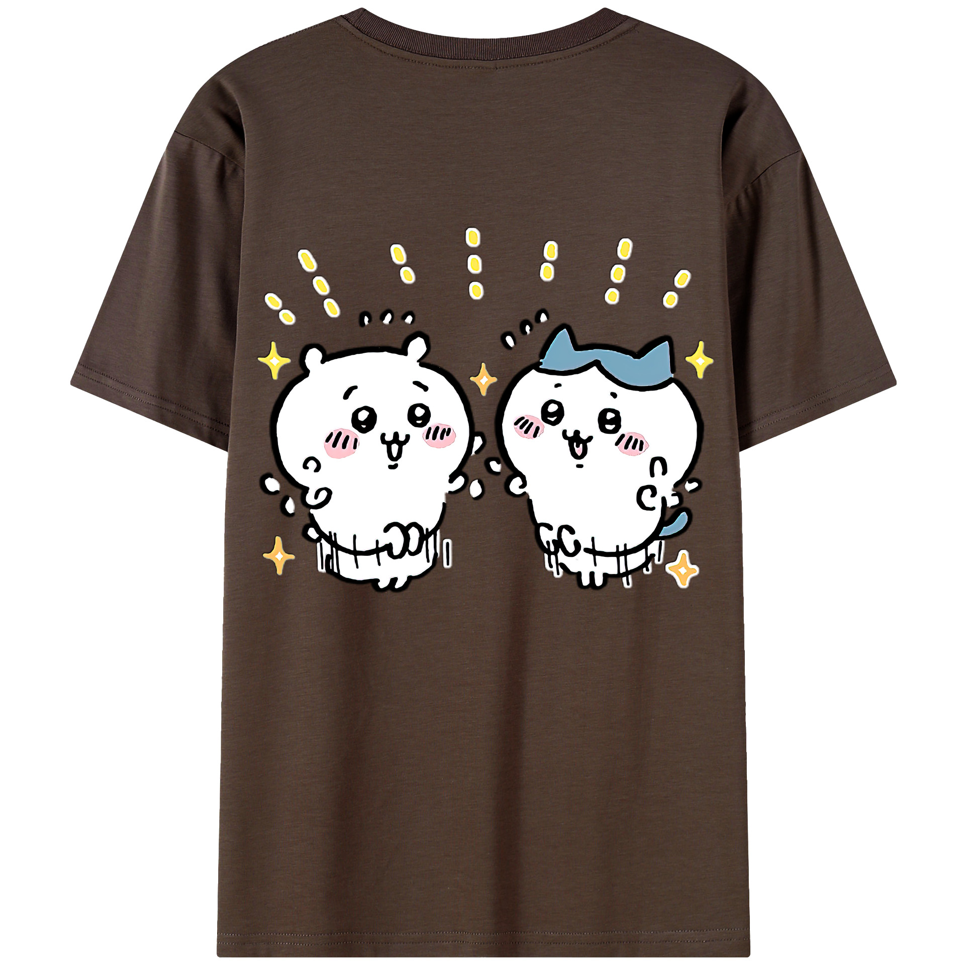 （画像用） ちいかわ ハチワレ Chii-kawa hachiware 綿100％半袖Tシャツ（背面プリント）