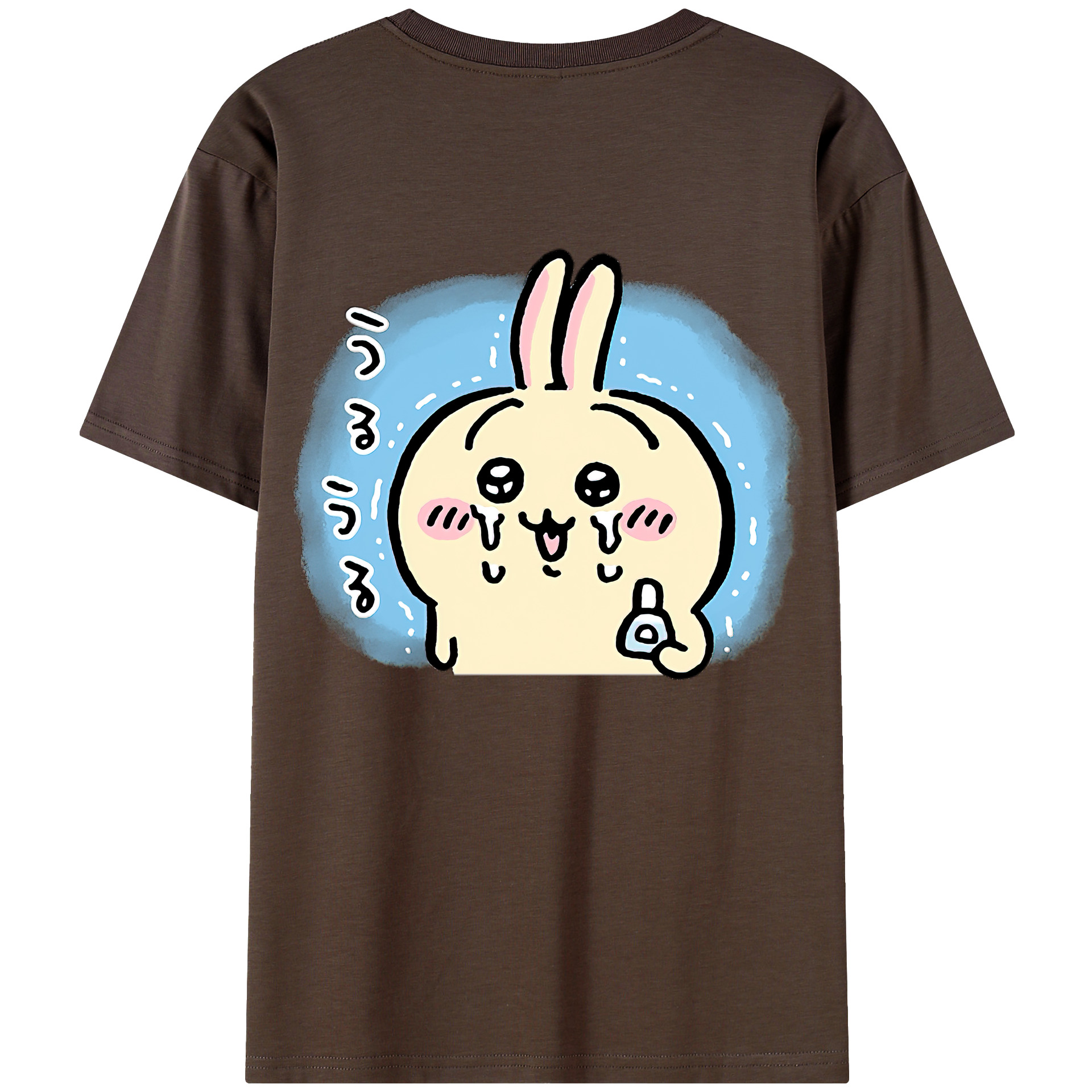 （画像用） ちいかわ うさぎ Chii-kawa usagi 綿100％半袖Tシャツ（背面プリント）