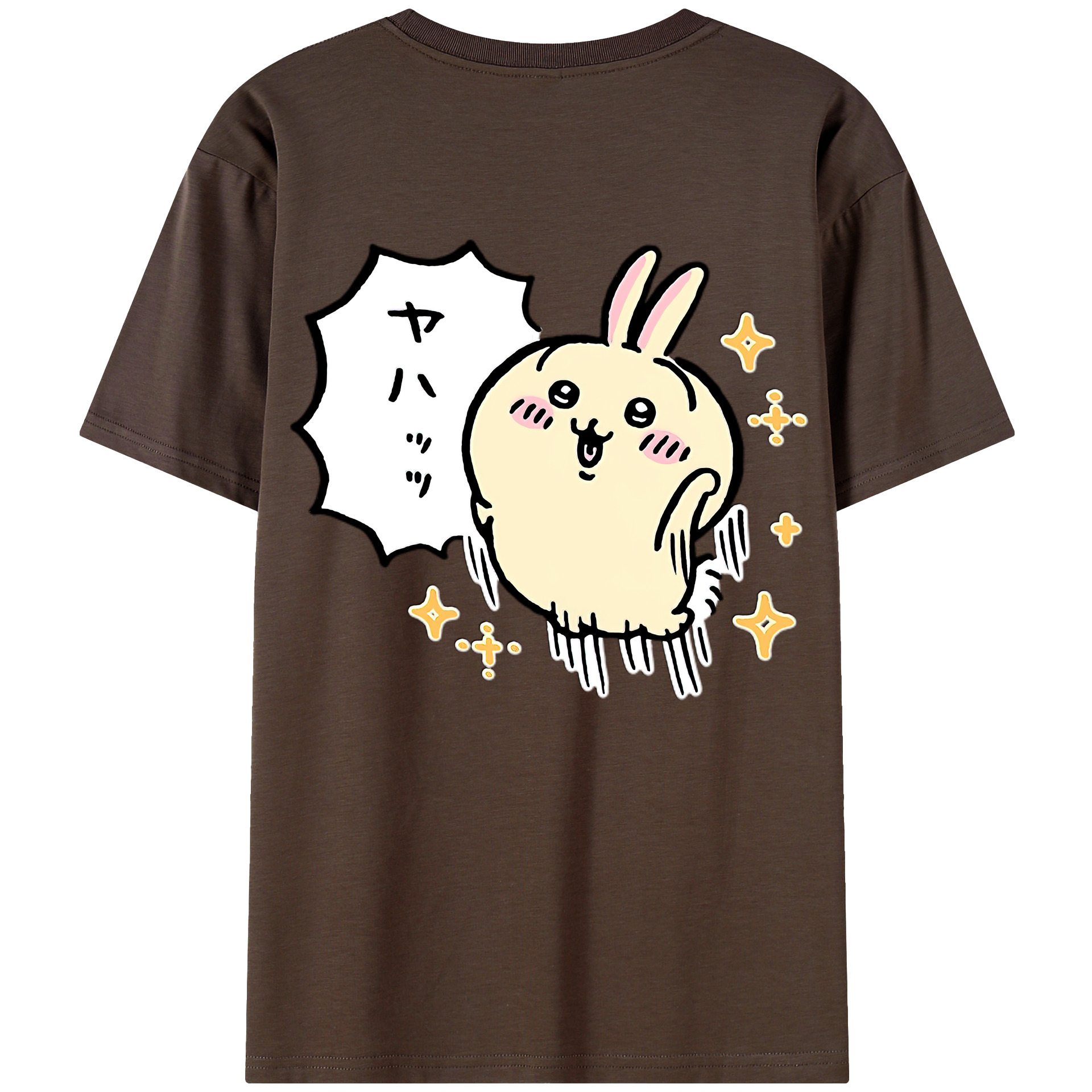 （画像用） ちいかわ うさぎ Chii-kawa usagi 綿100％半袖Tシャツ（背面プリント）