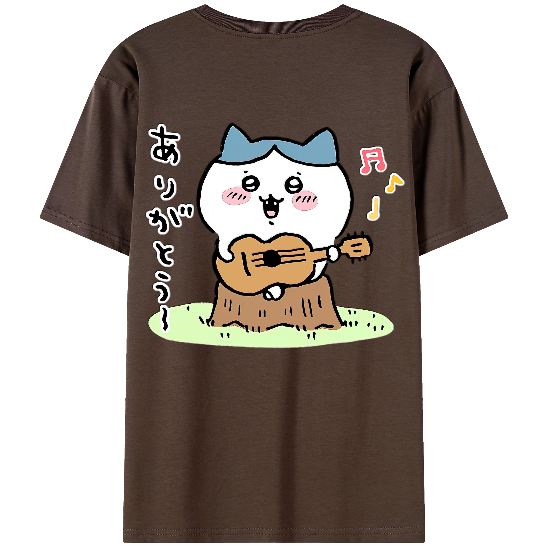 （画像用） ちいかわ ハチワレ Chii-kawa hachiware 綿100％半袖Tシャツ（背面プリント）
