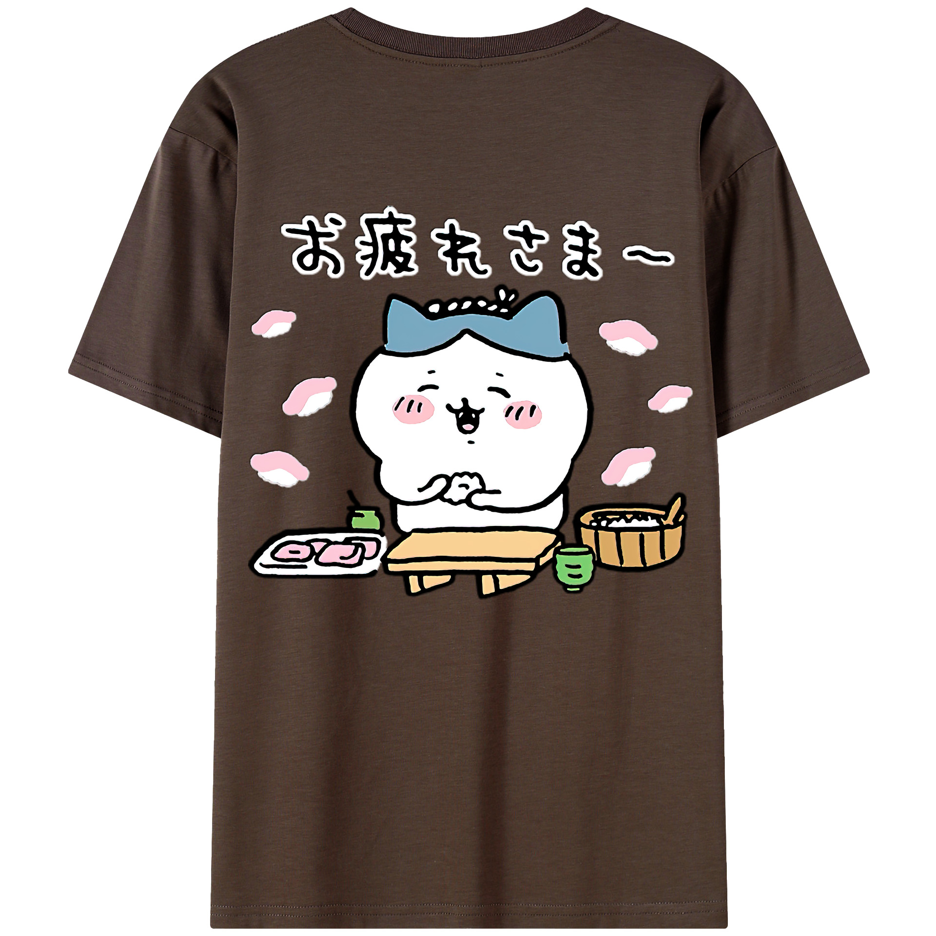 （画像用） ちいかわ ハチワレ Chii-kawa hachiware 綿100％半袖Tシャツ（背面プリント）