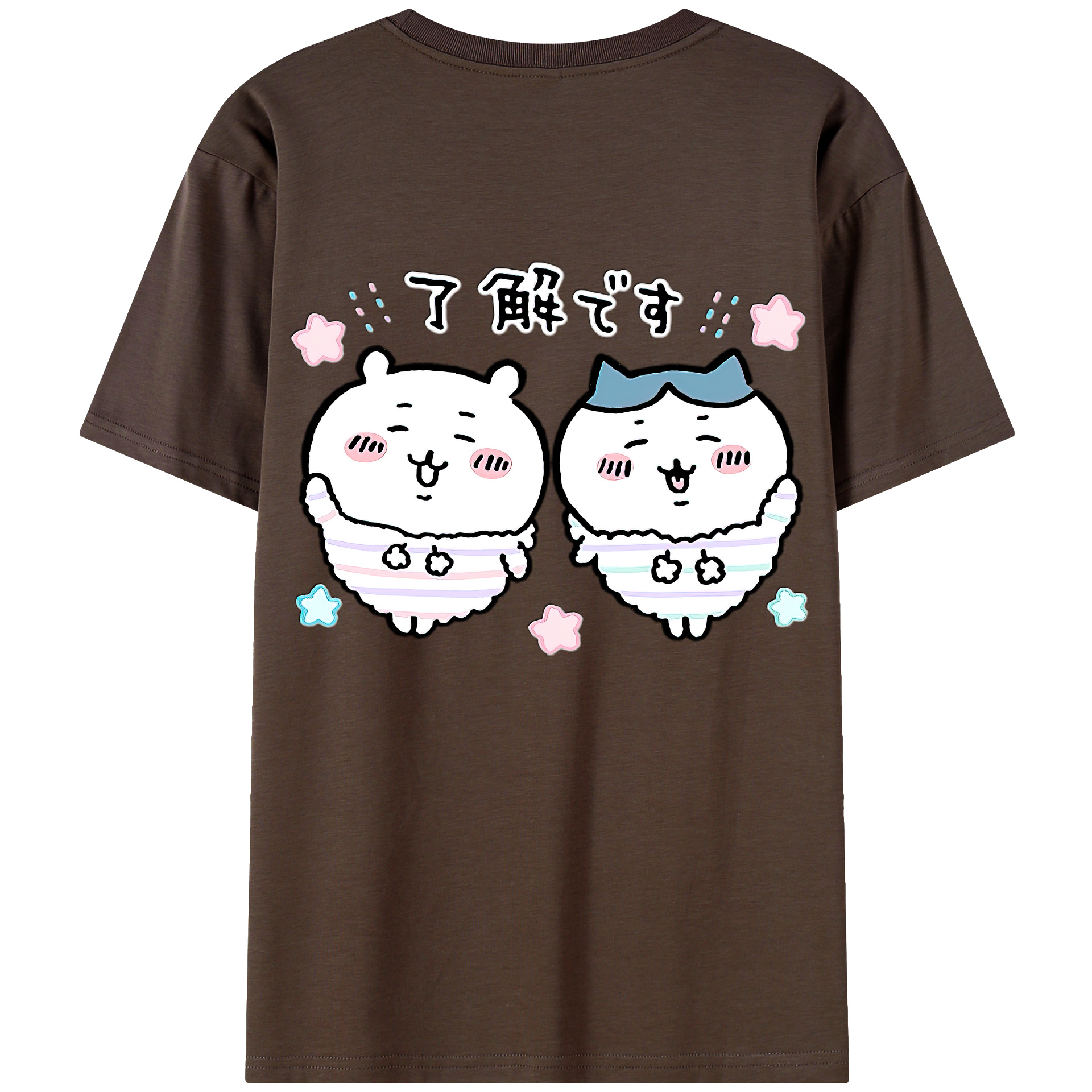 （画像用） ちいかわ ハチワレ Chii-kawa hachiware 綿100％半袖Tシャツ（背面プリント）