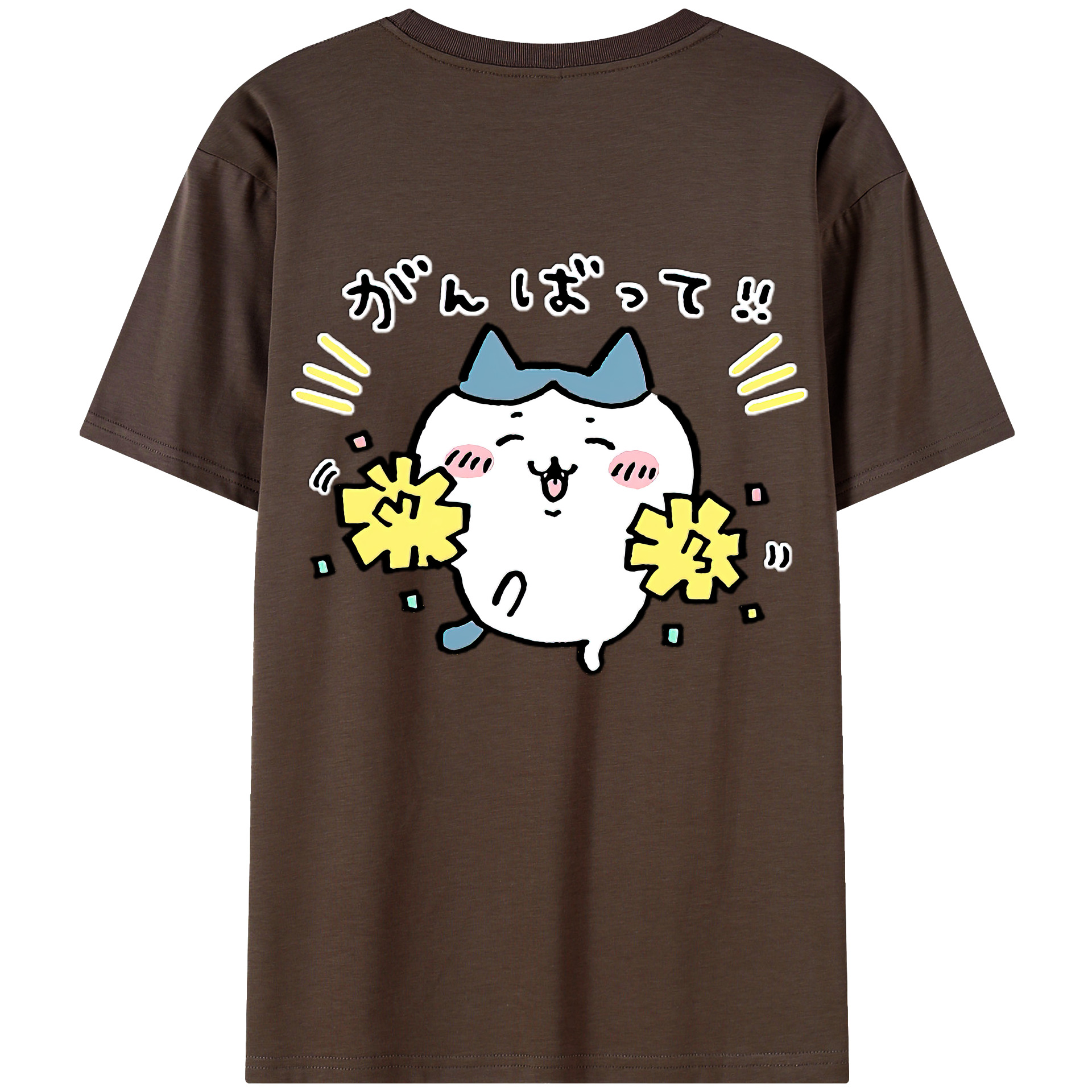（画像用） ちいかわ ハチワレ Chii-kawa hachiware 綿100％半袖Tシャツ（背面プリント）