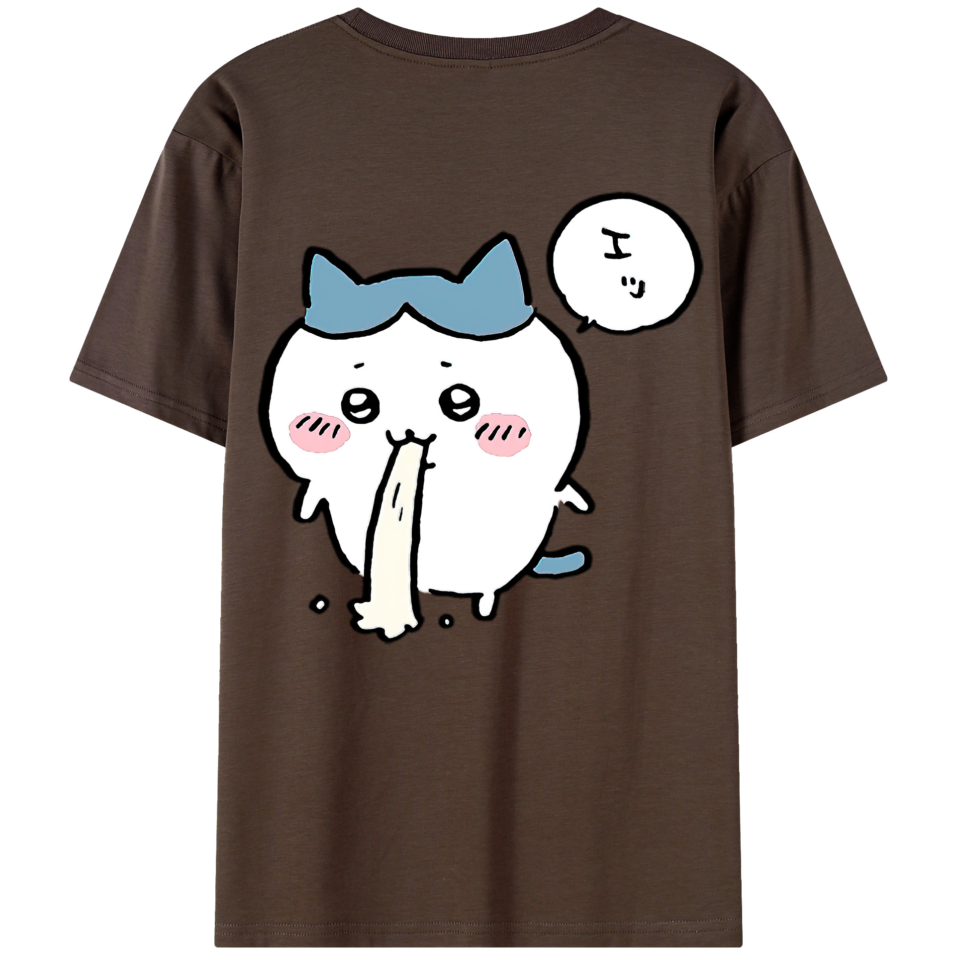 （画像用） ちいかわ ハチワレ Chii-kawa hachiware 綿100％半袖Tシャツ（背面プリント）