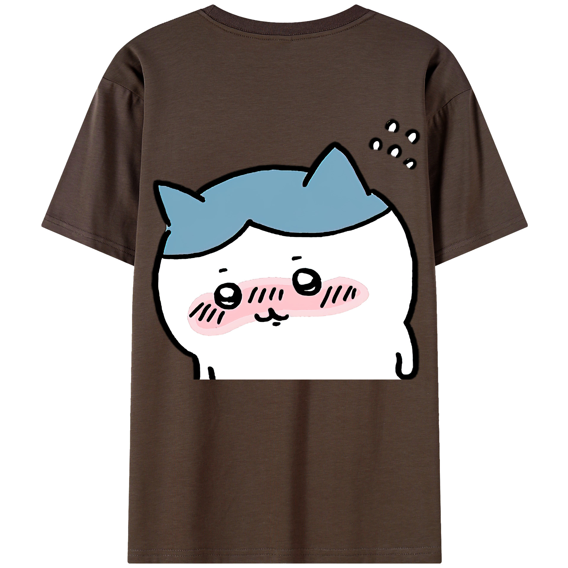 （画像用） ちいかわ ハチワレ Chii-kawa hachiware 綿100％半袖Tシャツ（背面プリント）